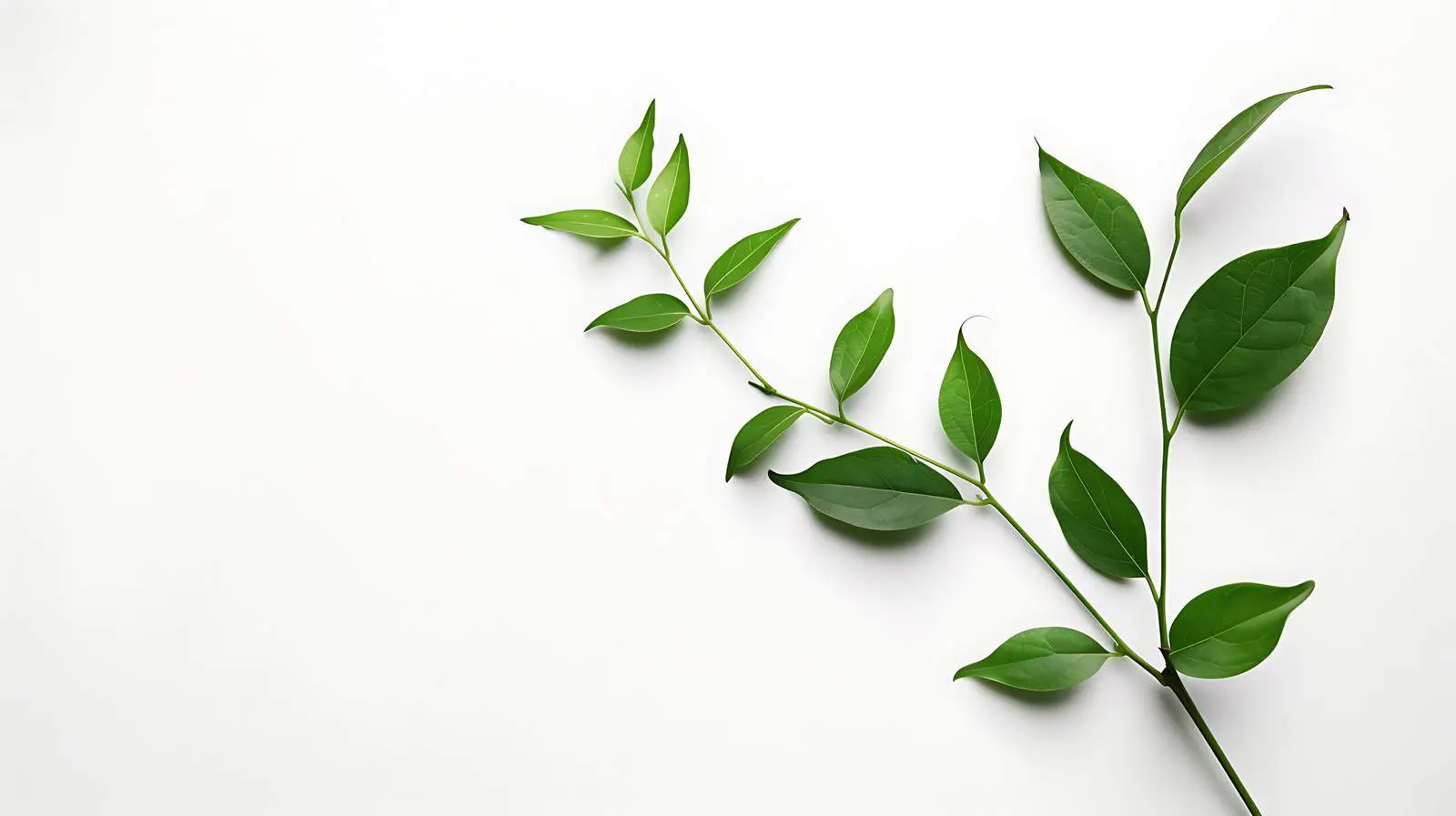 Green Plant Stem with Leaves on White Background — free download from Dotvec