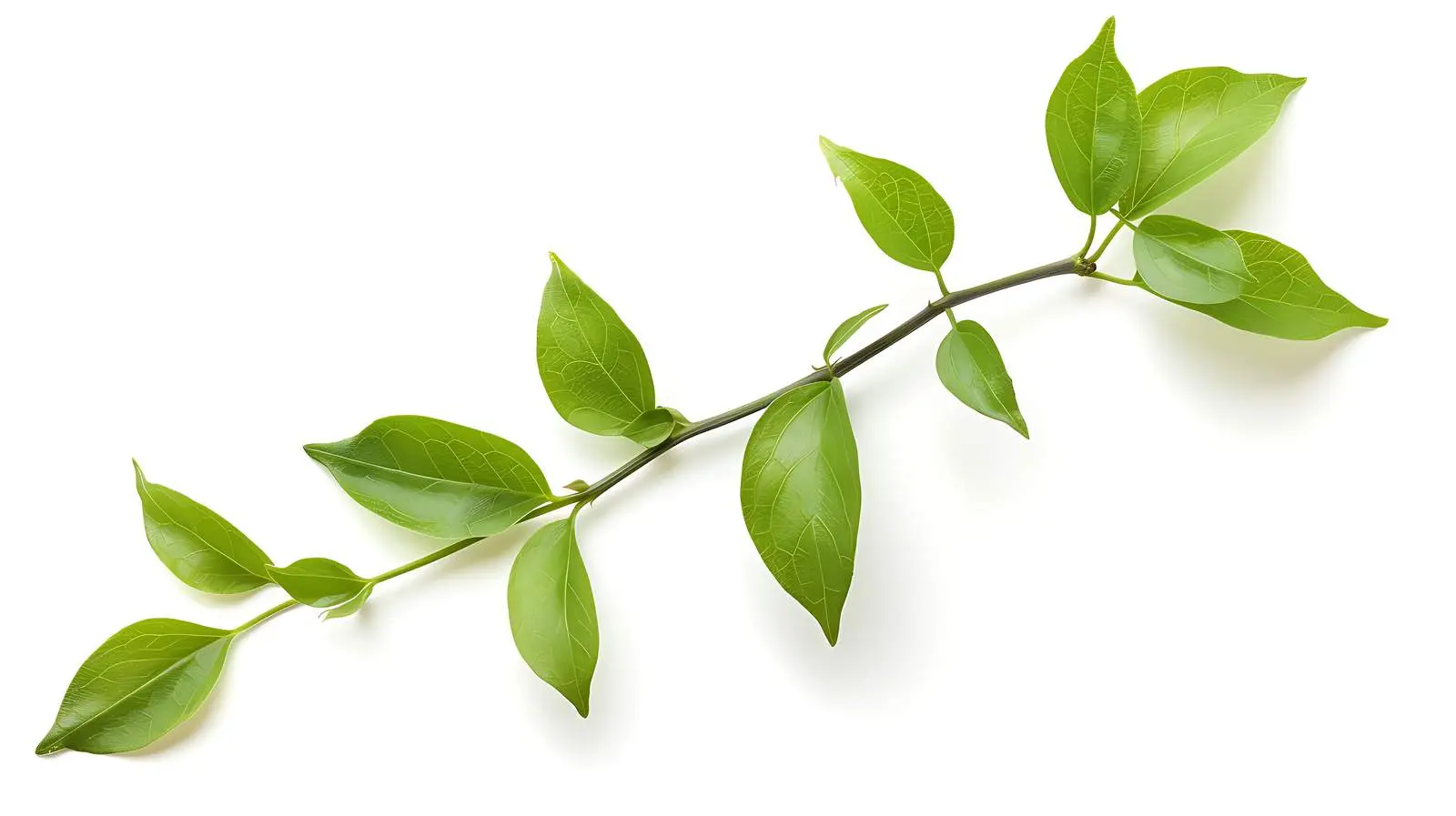 Isolated Green Plant Stem with Leaves on White Background — free download from Dotvec