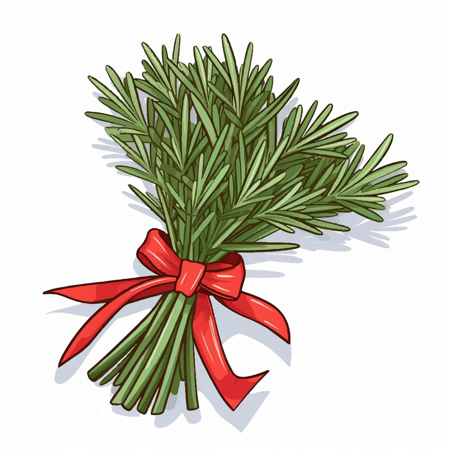 Flat Vector Illustration of Green Rosemary Sprig — free download from Dotvec