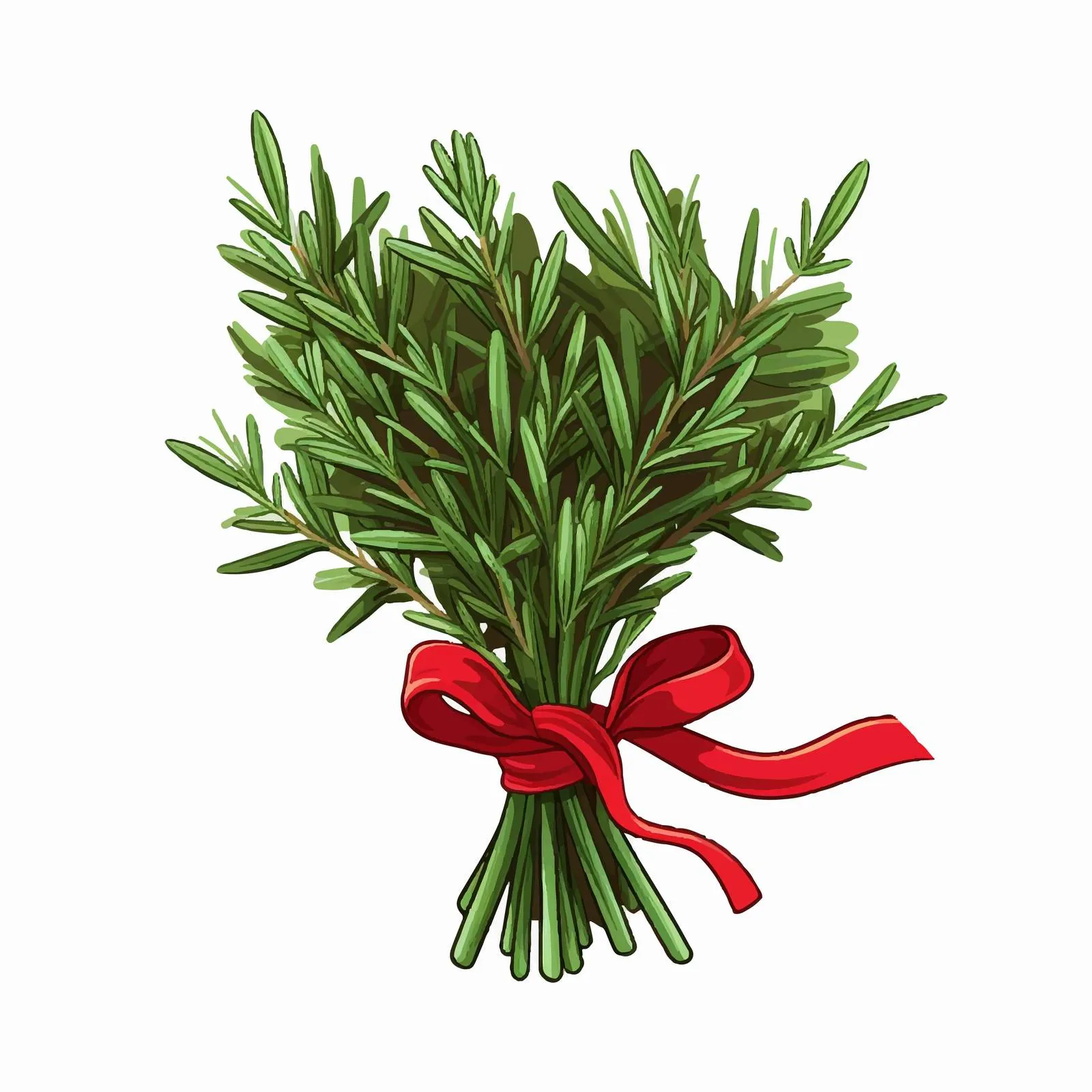 Flat Vector Illustration of Green Rosemary Sprig — free download from Dotvec