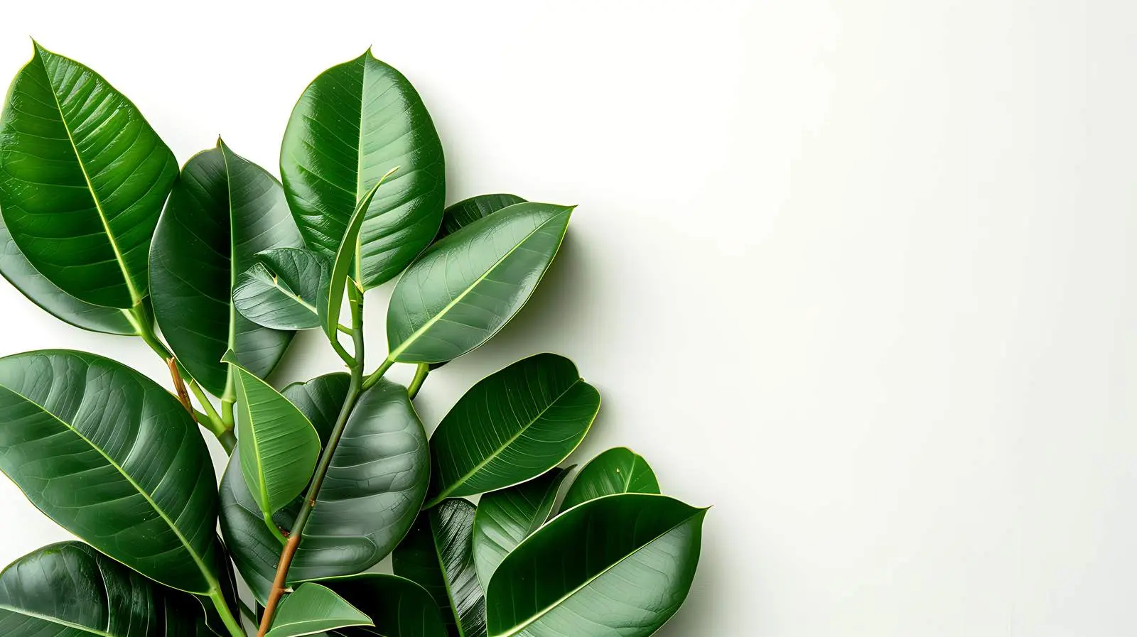 Ficus Elastica Green Rubber Plant on White Background – free rubber image from Dotvec