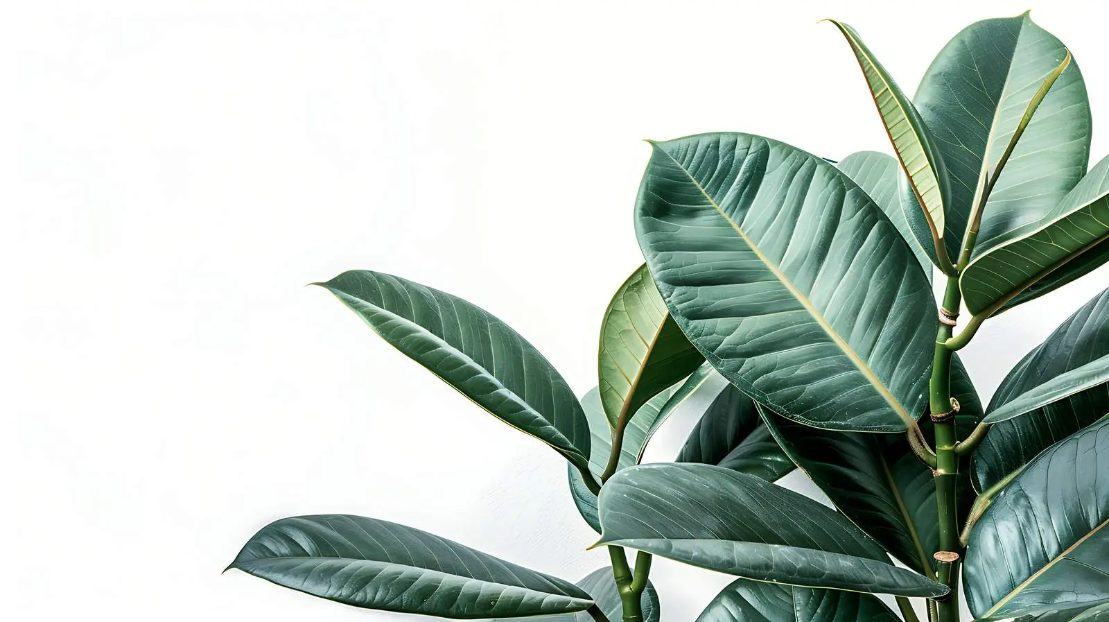 Green Rubber Plant on White Background — free download from Dotvec