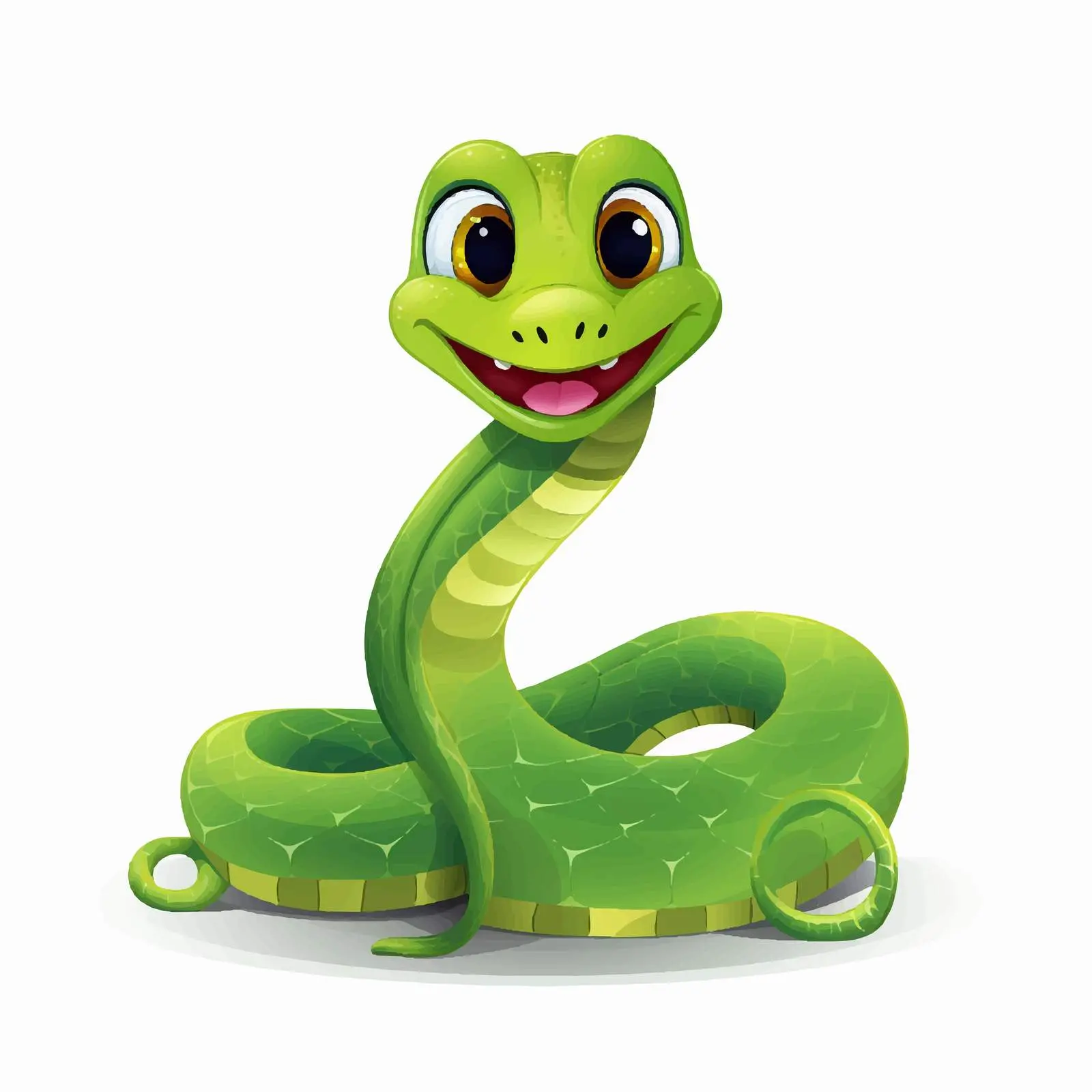 Cartoon Green Snake Vector Illustration — free download from Dotvec