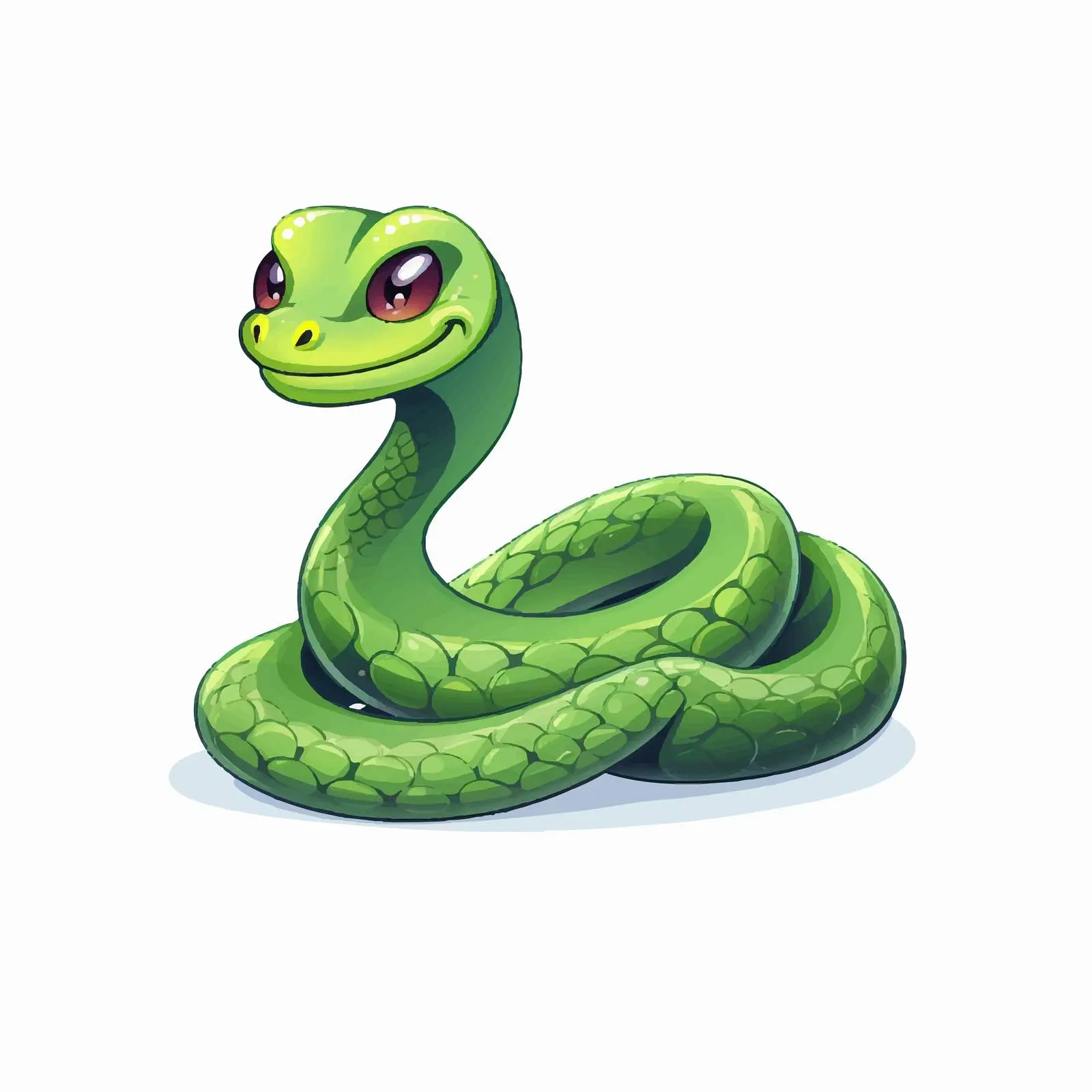 Cartoon Green Snake Vector Illustration — free download from Dotvec