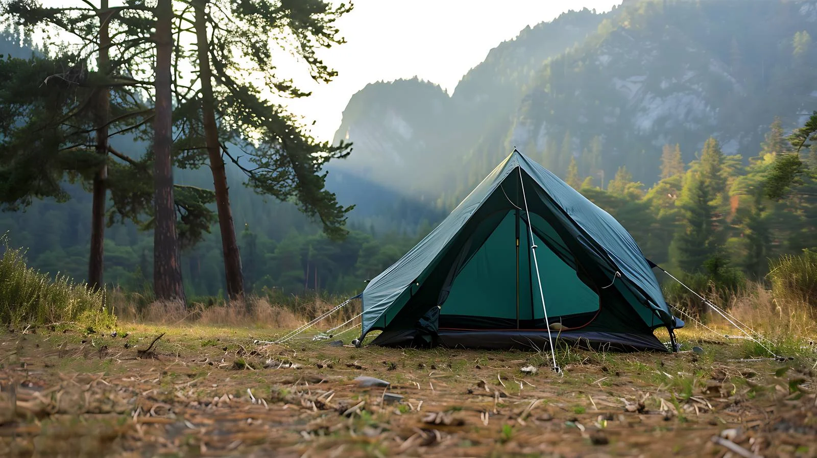 Forest Camping Tent Scene — free download from Dotvec