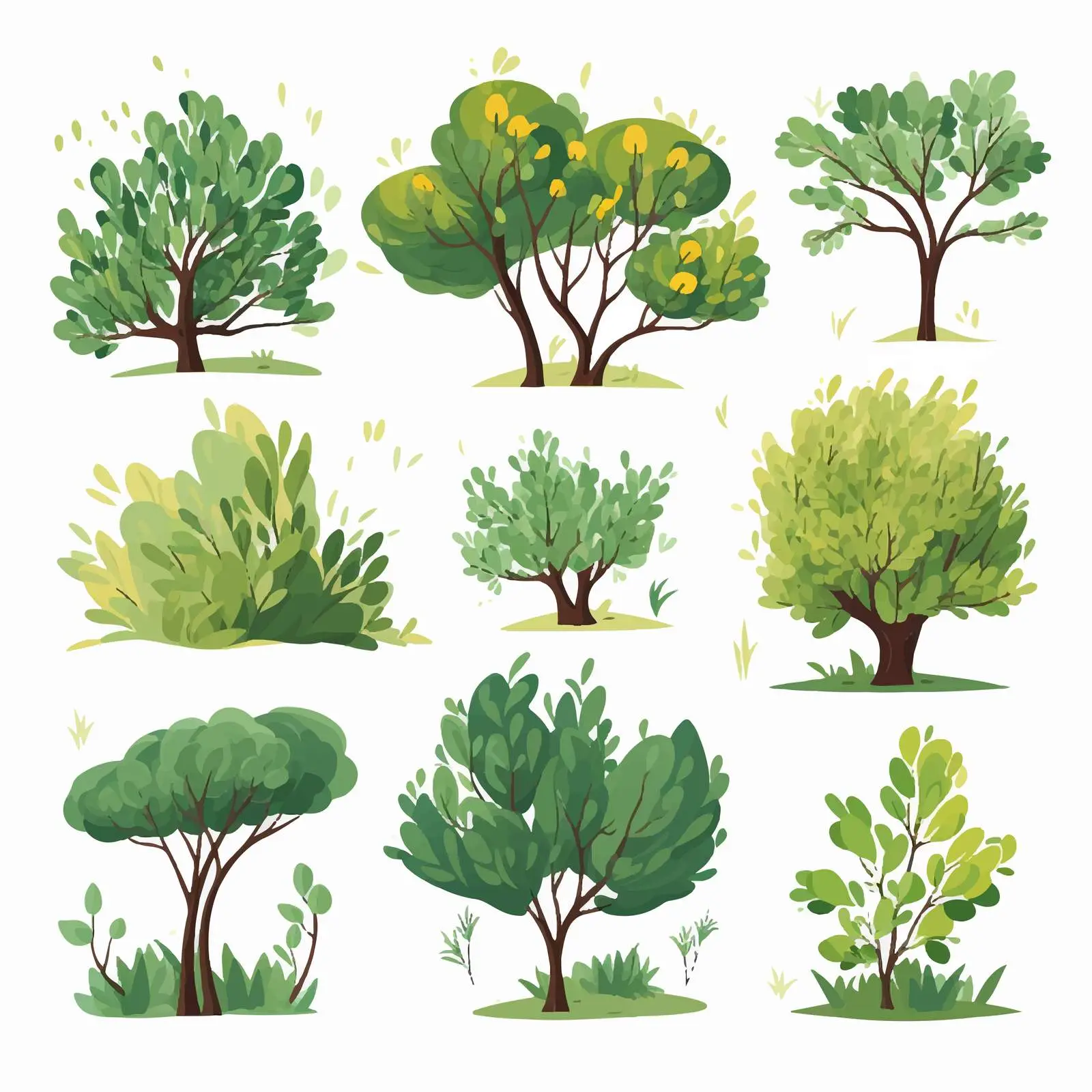Abstract Green Trees and Forest Plants — free download from Dotvec