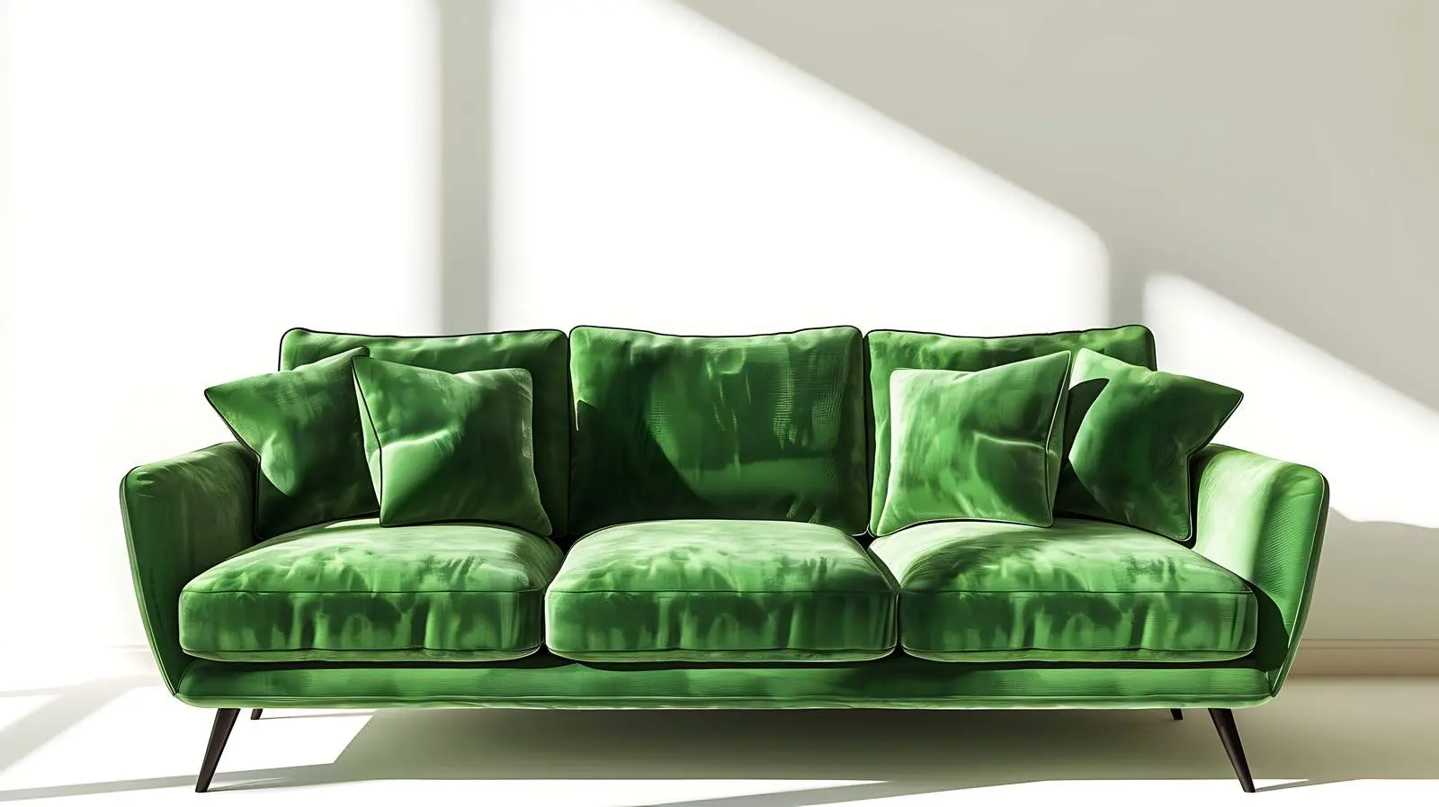 Green Velour Sofa Bathed in Soft Sunlight — free download from Dotvec