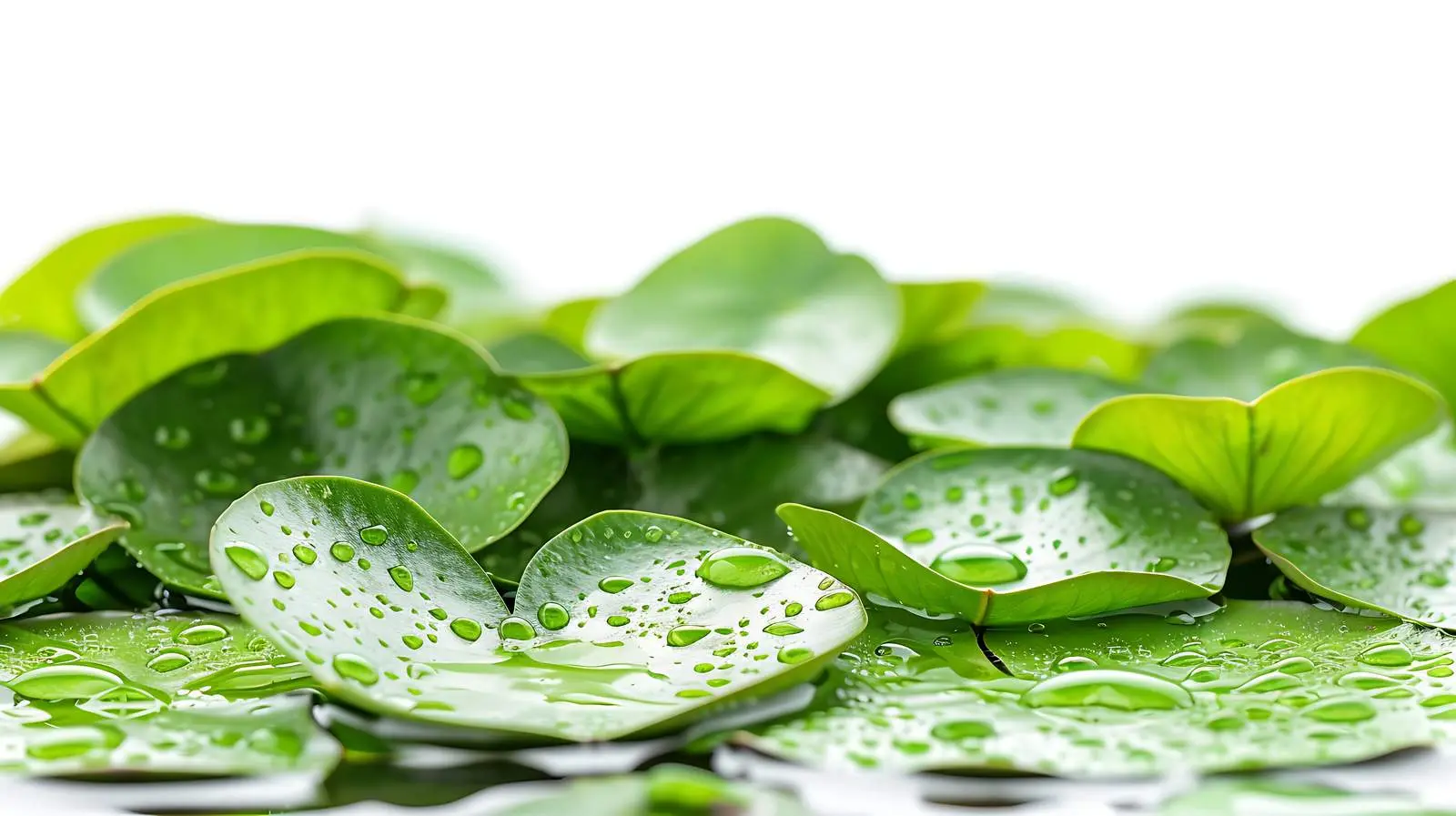 Serene Green Water Lily Leaves on Water Surface – free float image from Dotvec