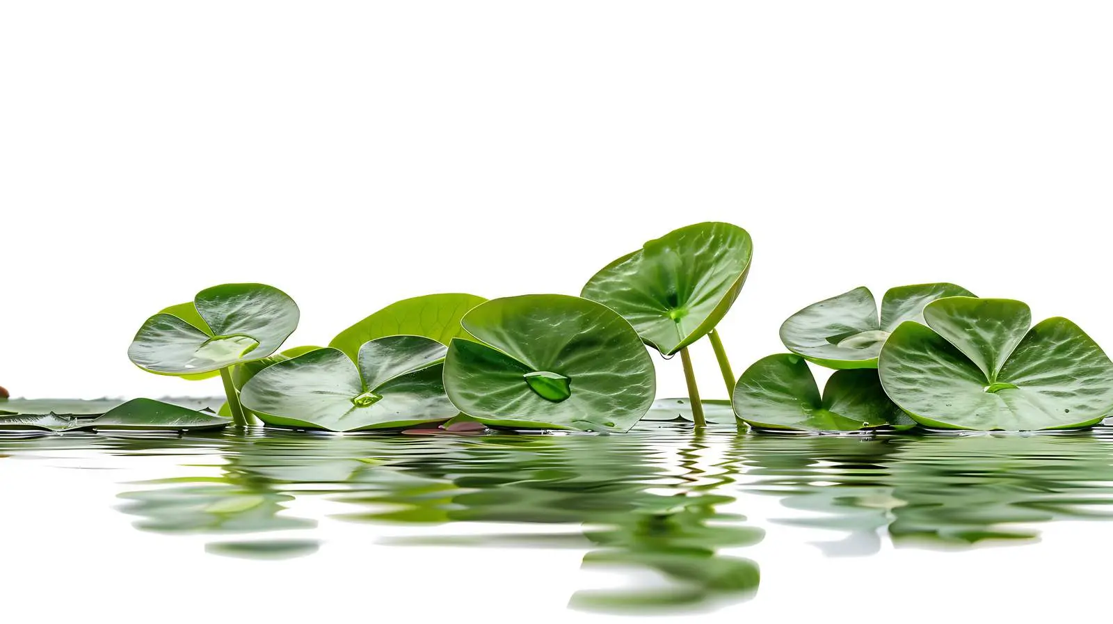 Green Water Lily Leaves on Tranquil Water Surface — free download from Dotvec