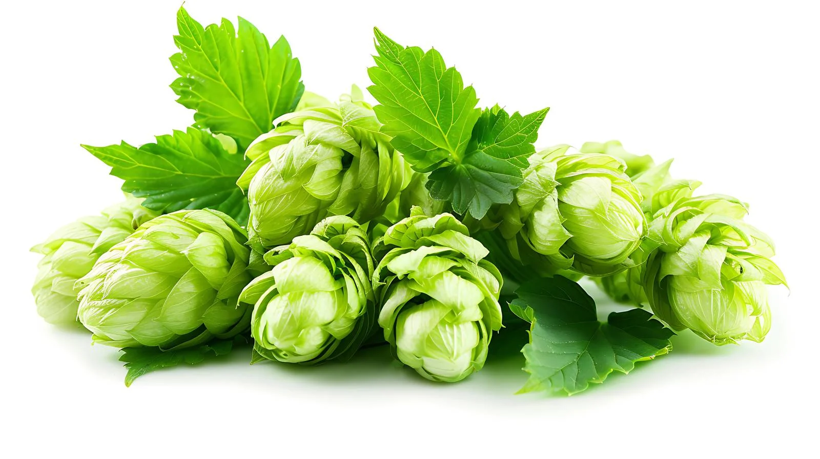 Fresh Green Hops Close-Up on White — free download from Dotvec