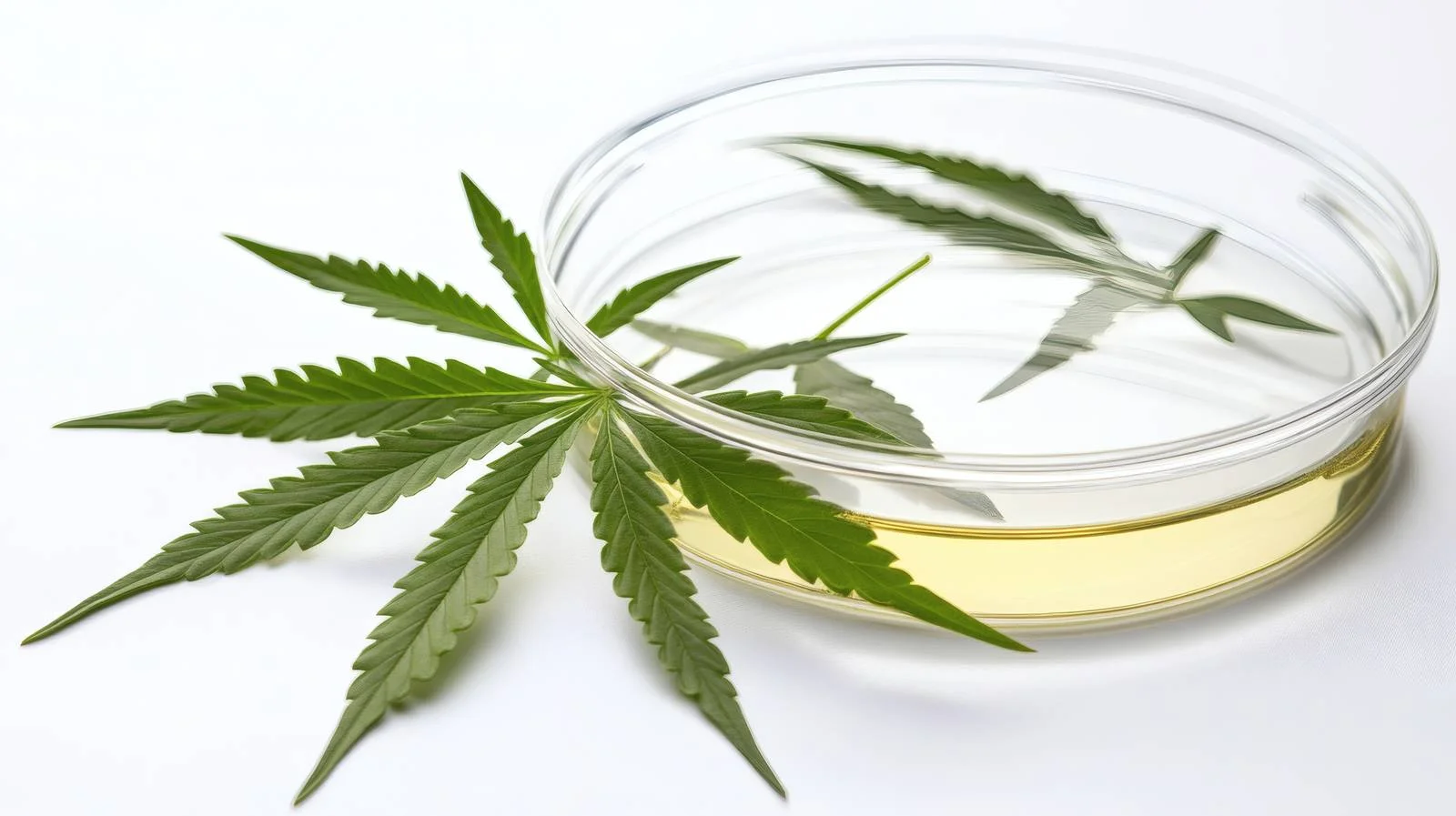 Isolated Green Cannabis Leaf in Petri Dish — free download from Dotvec