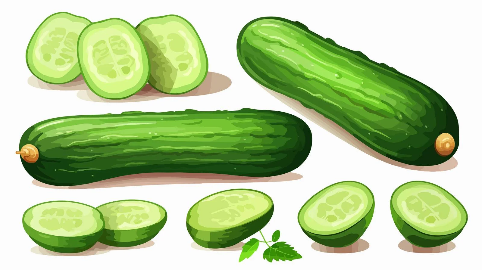 Fresh Cucumber Ingredients Vector Illustration — free download from Dotvec