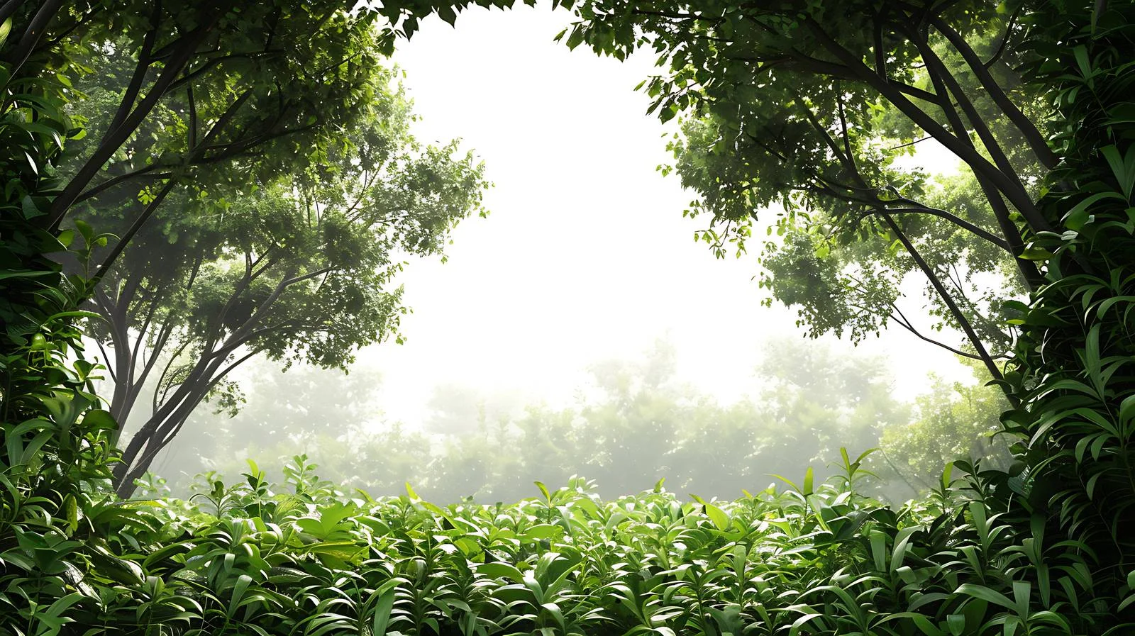 Lush Morning Forest on White Background — free download from Dotvec