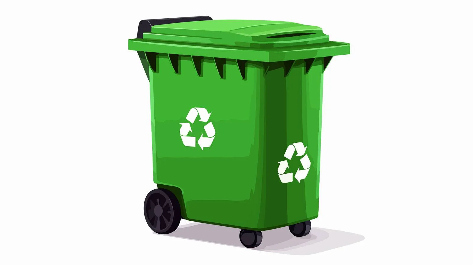 Green Recycling Bin for Reusable Waste Disposal — free download from Dotvec