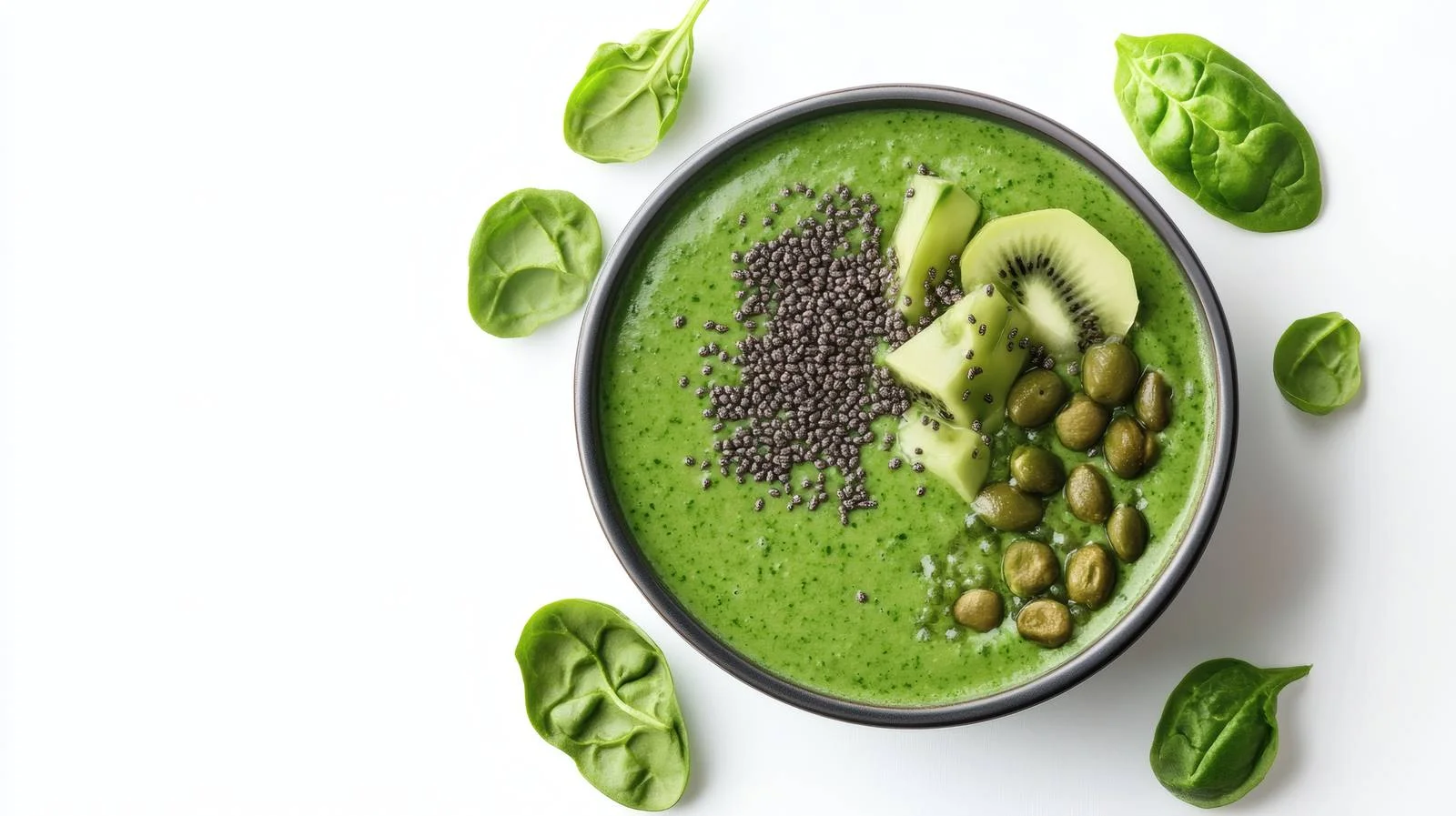 Fresh Green Smoothie Bowl on White — free download from Dotvec