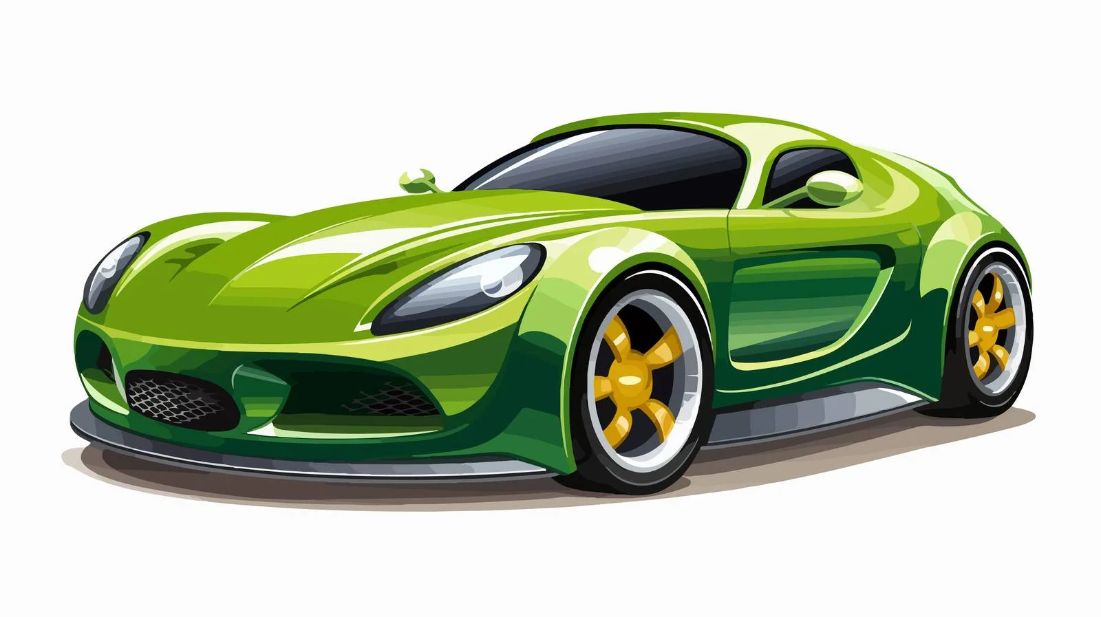 Green Toy Sports Car Cartoon Illustration — free download from Dotvec