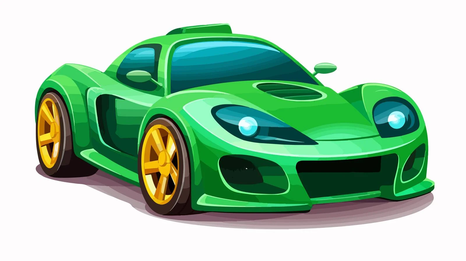 Green Toy Sports Car Cartoon Illustration — free download from Dotvec