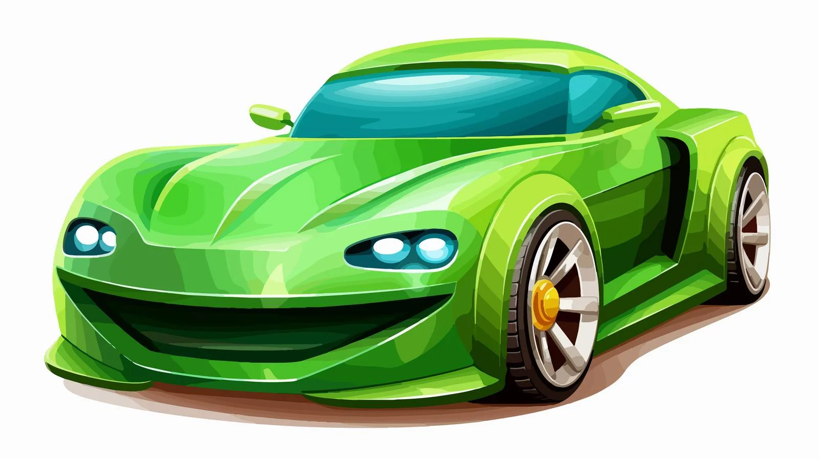 Green Toy Car Cartoon Vector Illustration — free download from Dotvec