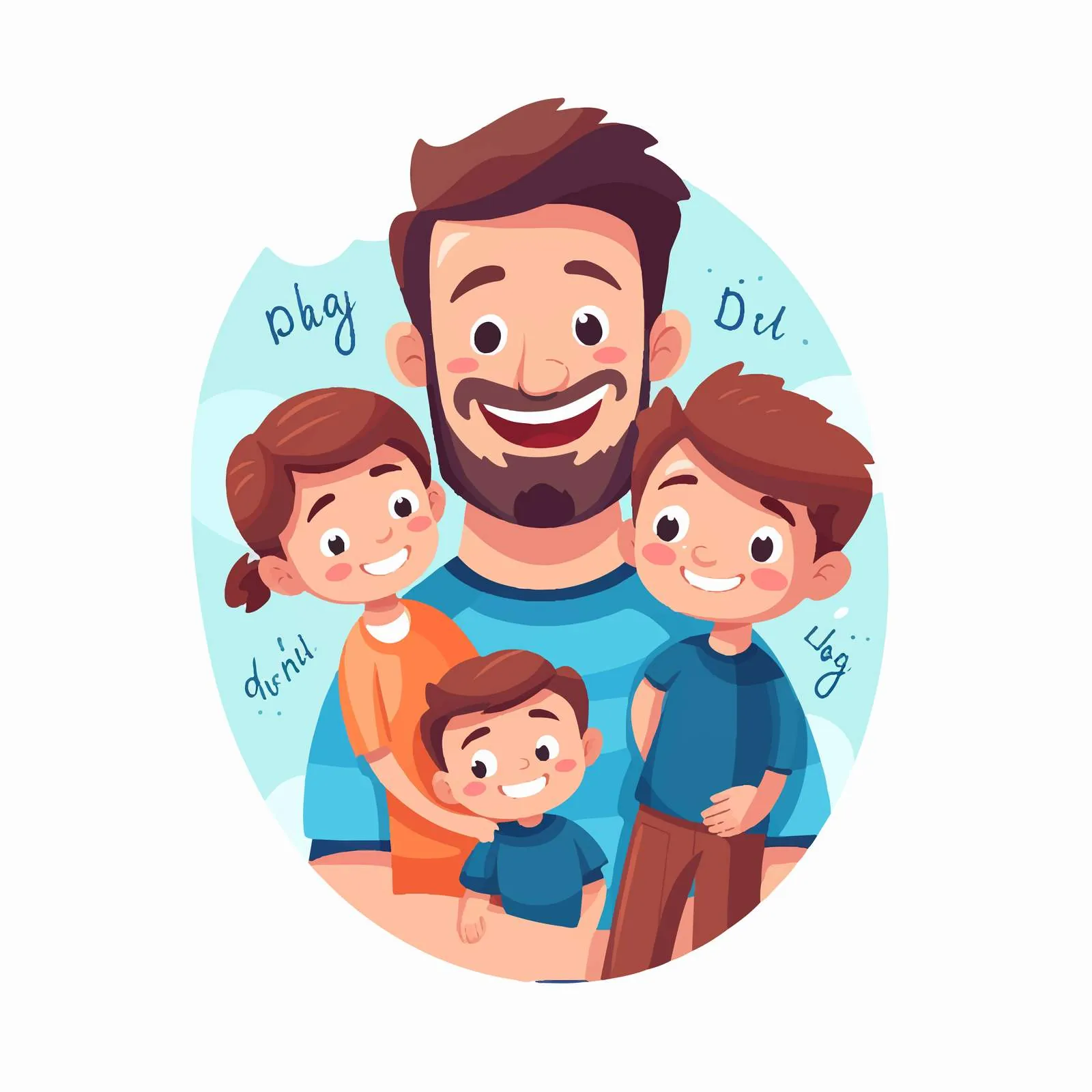 Happy Family Greeting Card Template — free download from Dotvec