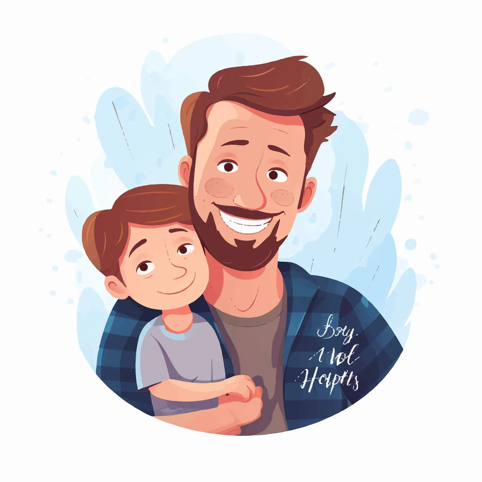 Cheerful Greeting Card with Father and Son — free download from Dotvec