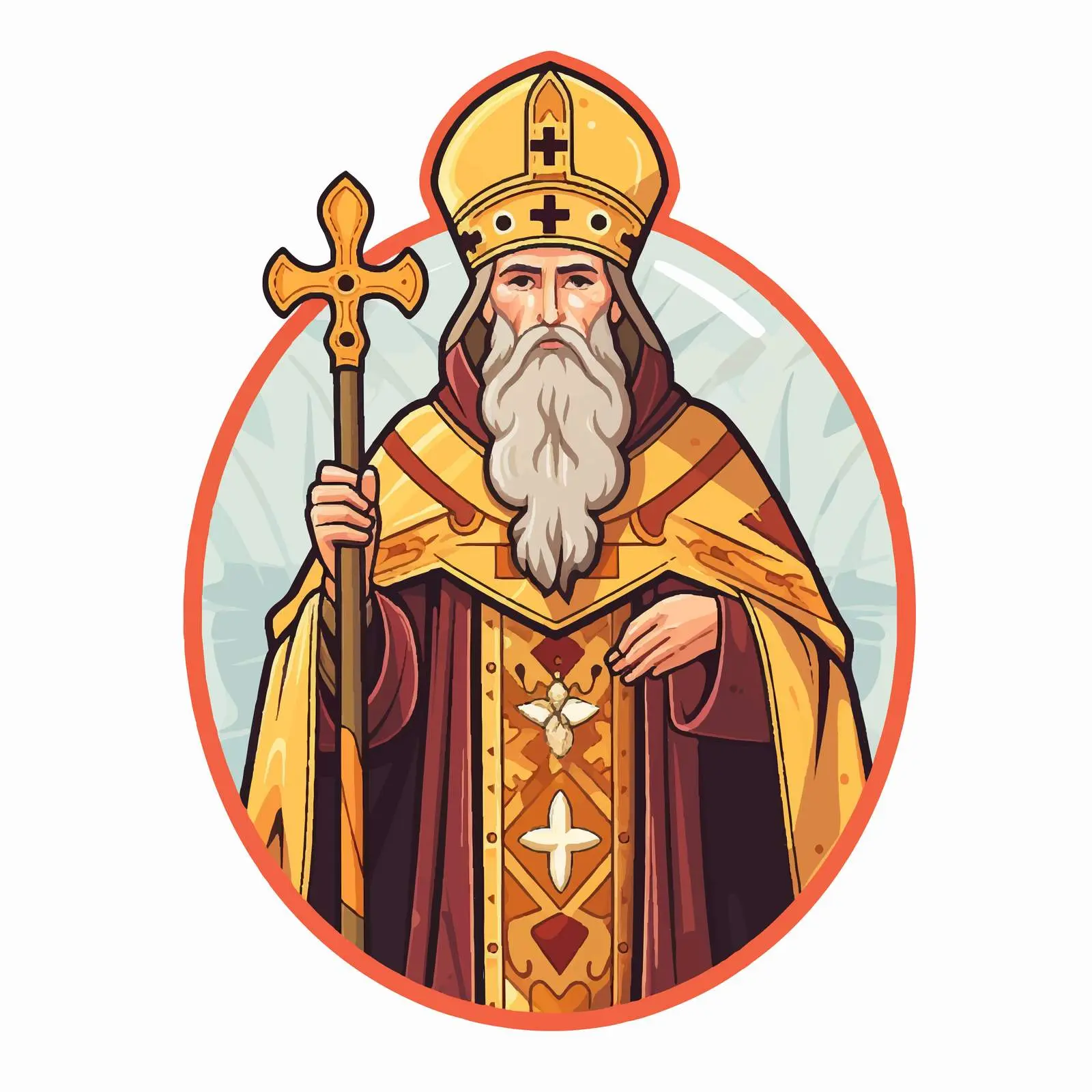 Gregory of Nazianzus Christian Illustration Vector Art — free download from Dotvec