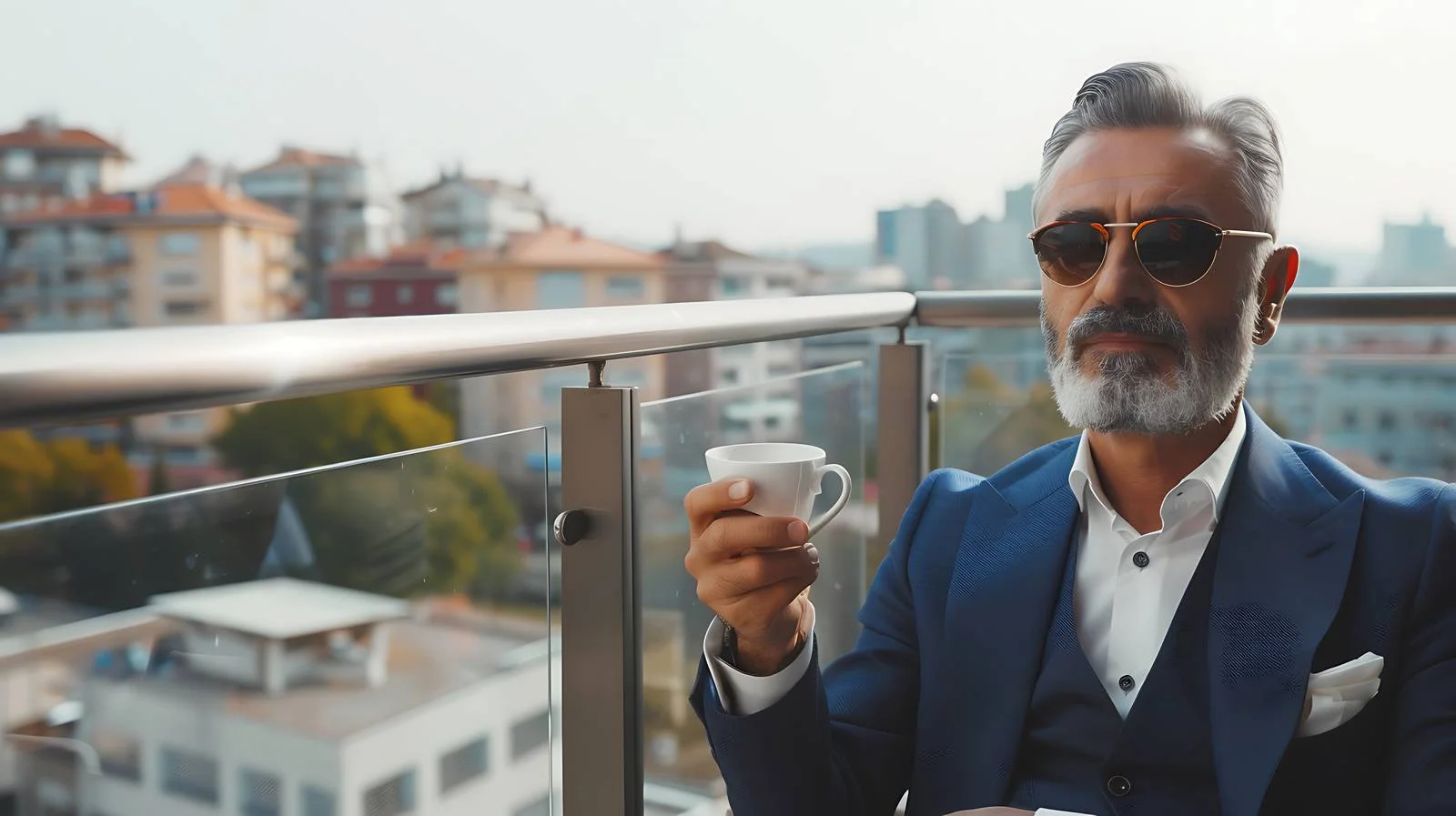 Senior businessman contemplating on balcony — free download from Dotvec