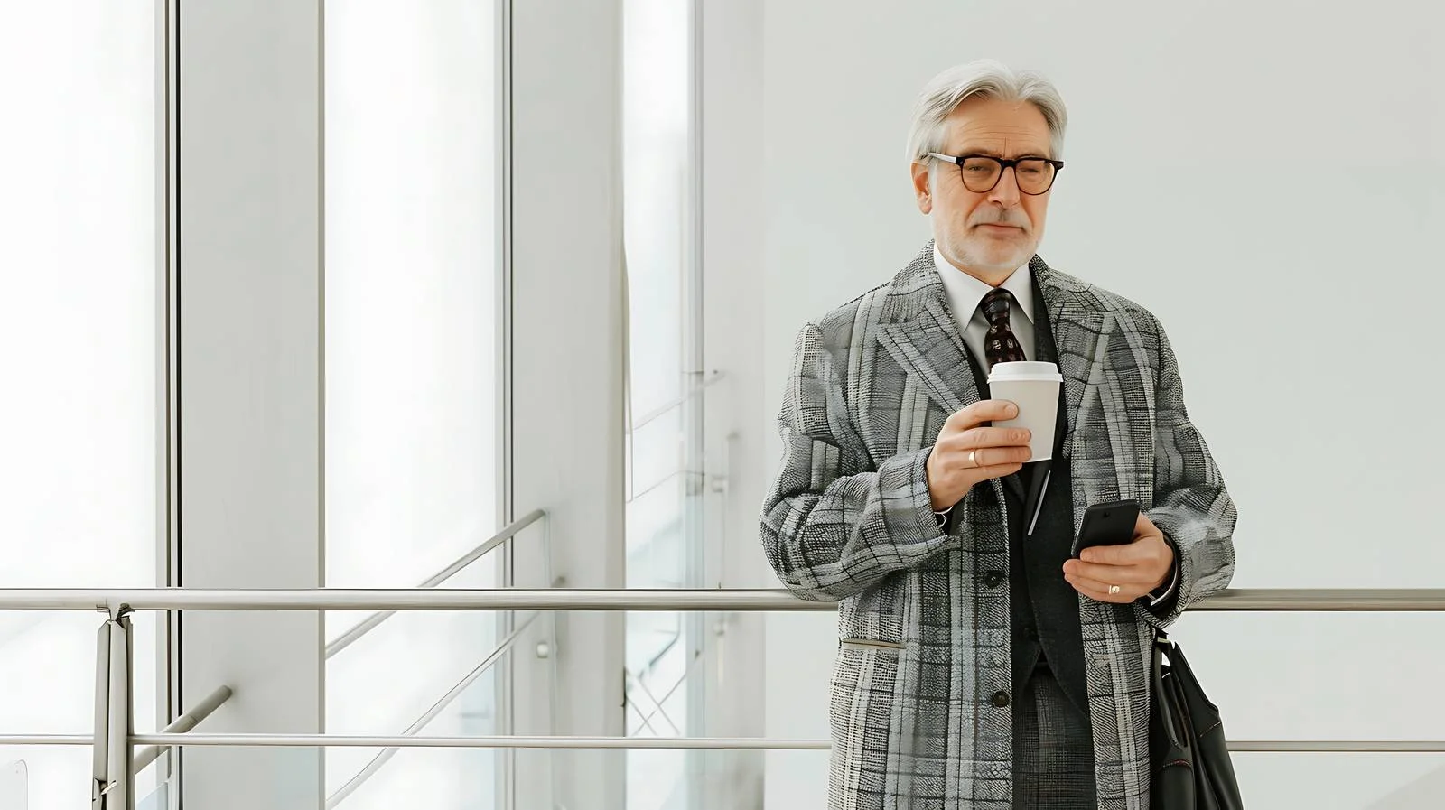 Senior Businessman Using Smartphone — free download from Dotvec