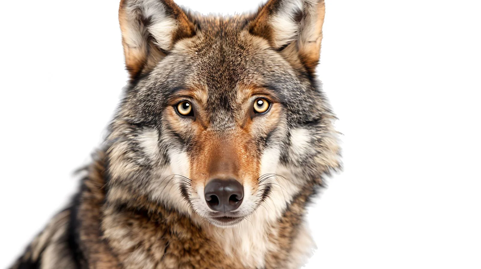 Close-up of Isolated Grey Wolf on White Background — free download from Dotvec