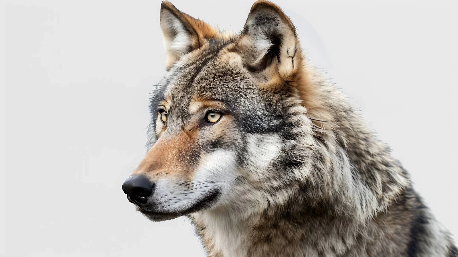 Majestic Grey Wolf Close-Up Portrait – free canis lupus image from Dotvec