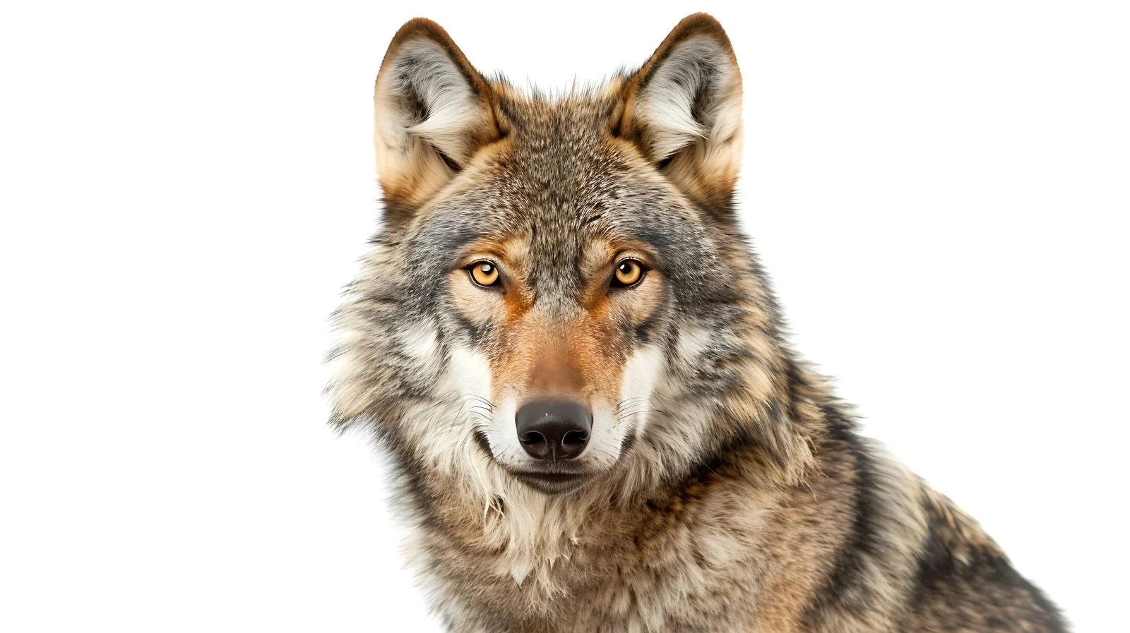 Close-Up of Grey Wolf on White Background — free download from Dotvec