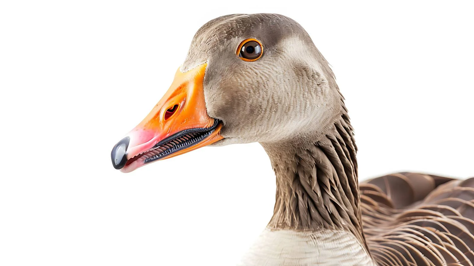 Greylag Goose Close-Up Isolated White — free download from Dotvec