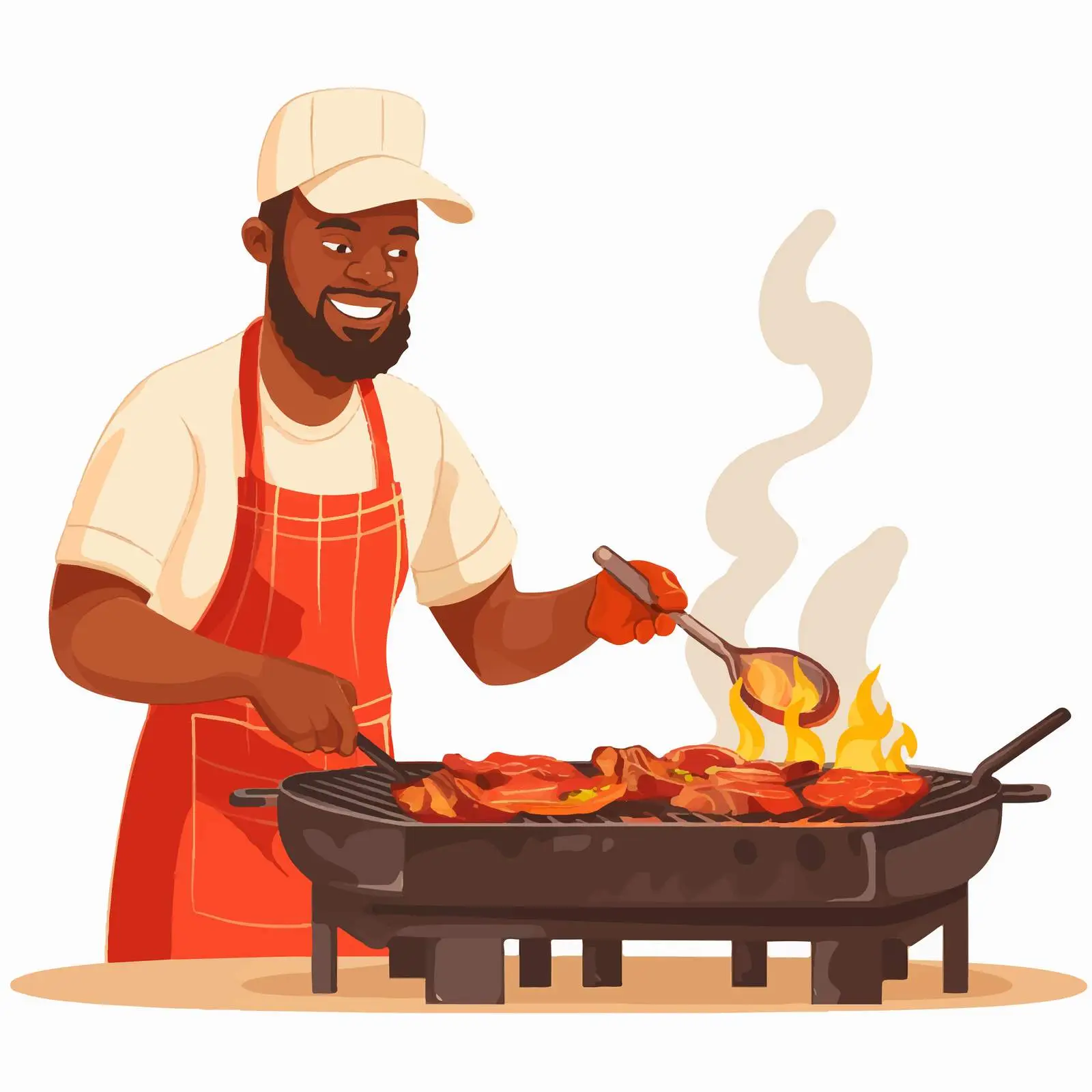 Professional Grill Chef Cooking BBQ Food — free download from Dotvec