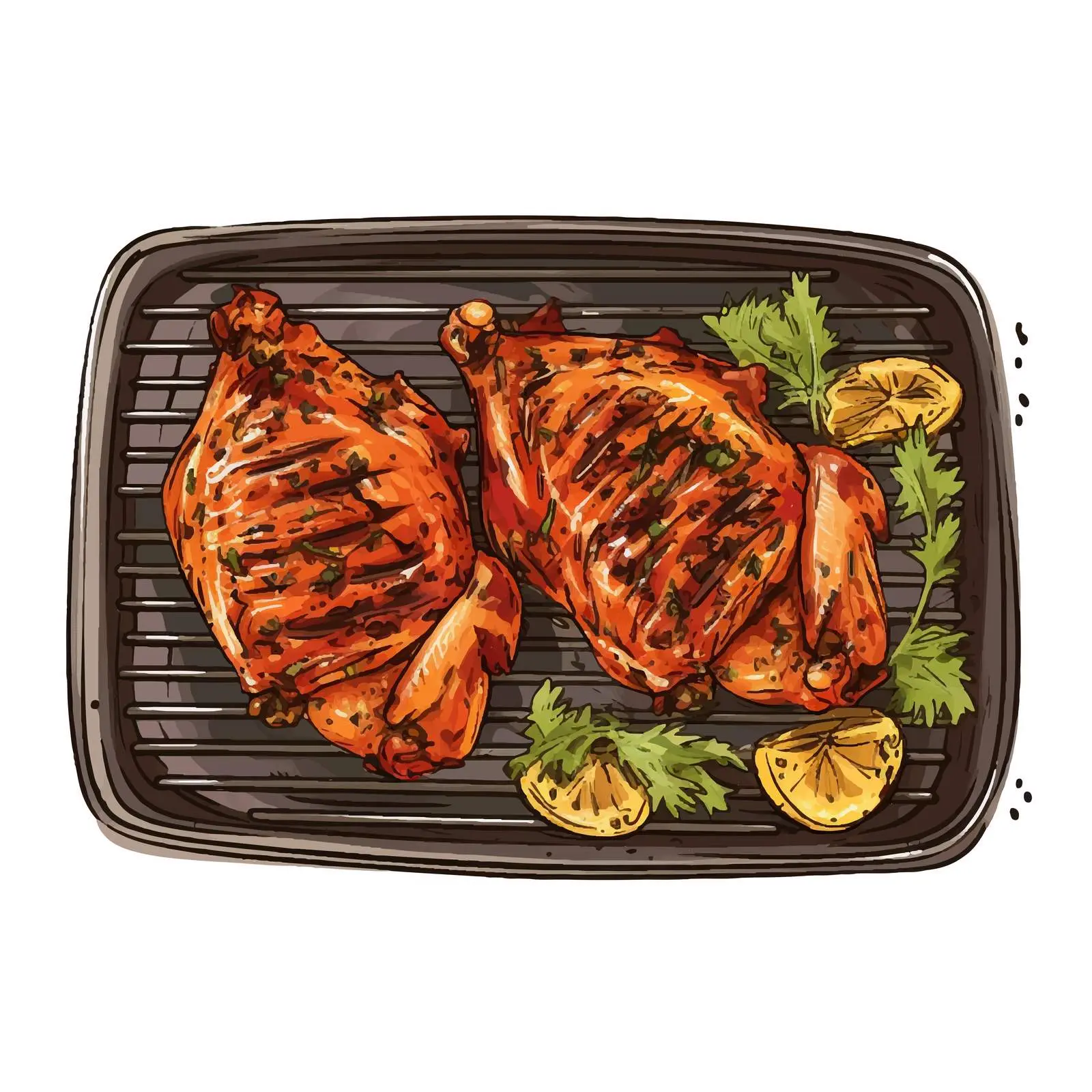 Grilled Chicken Vector Illustration on White Background — free download from Dotvec