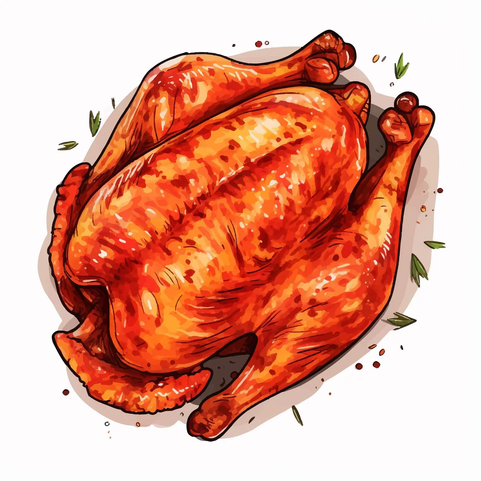 Grilled Chicken Vector Illustration on White Background — free download from Dotvec