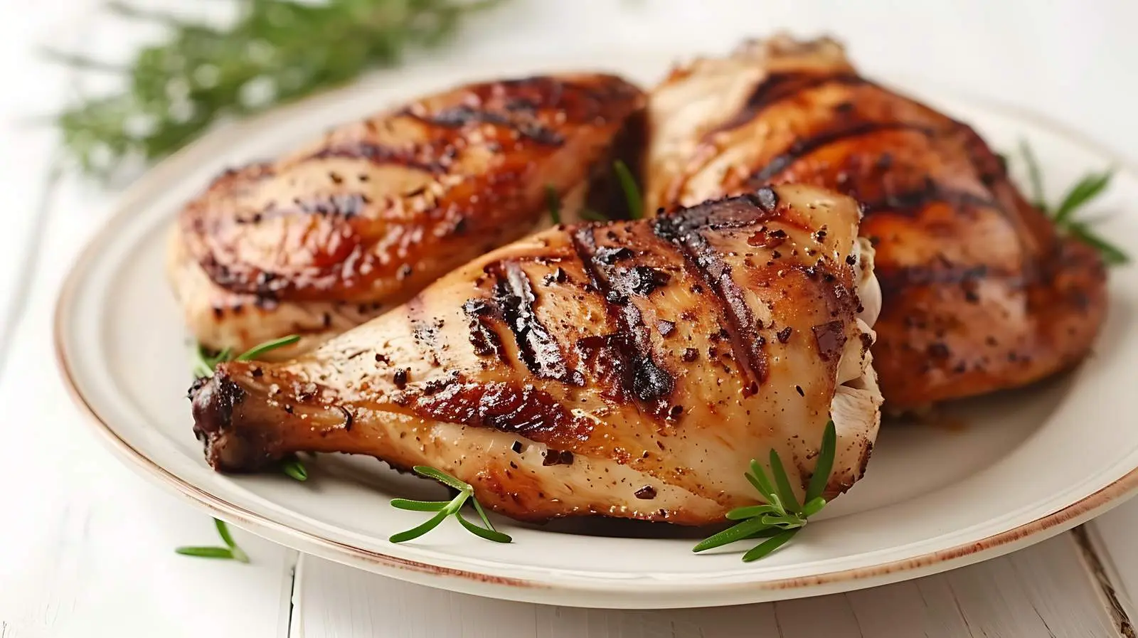 Delicious Grilled Chicken on Wooden Table — free download from Dotvec