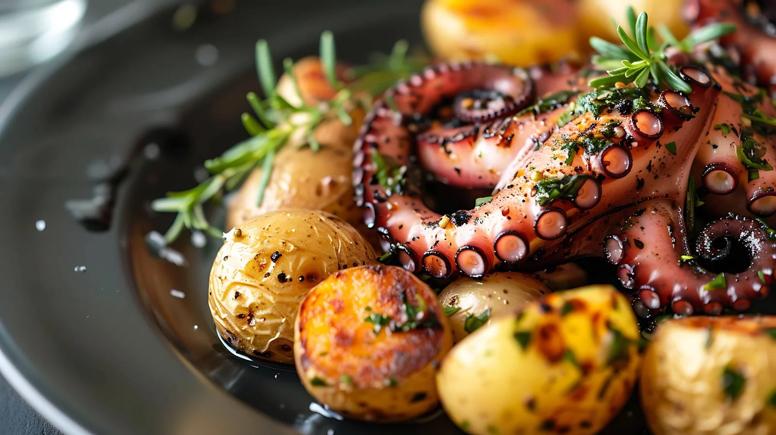 Grilled Octopus Tentacles and Potatoes — free download from Dotvec