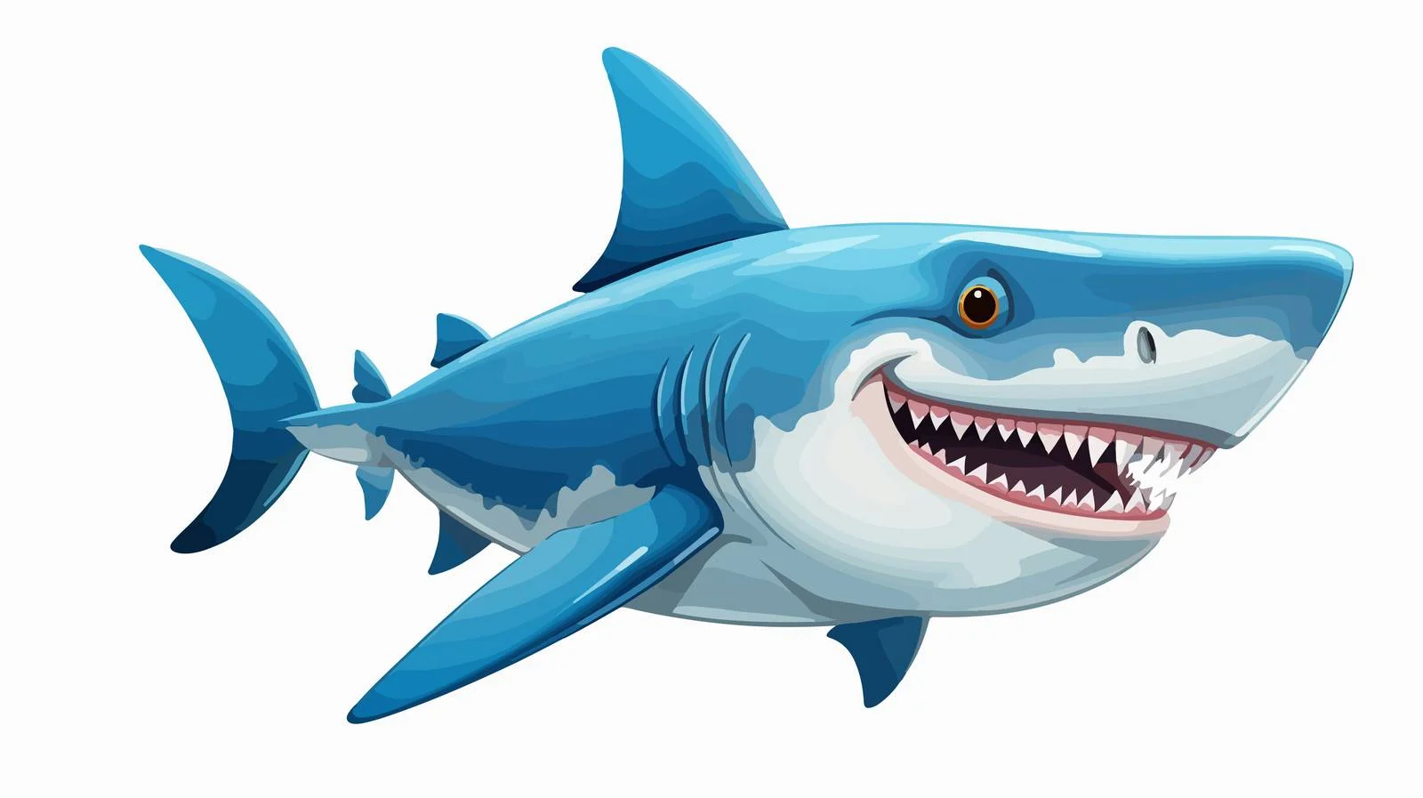 Grinning Shark Cartoon Illustration — free download from Dotvec