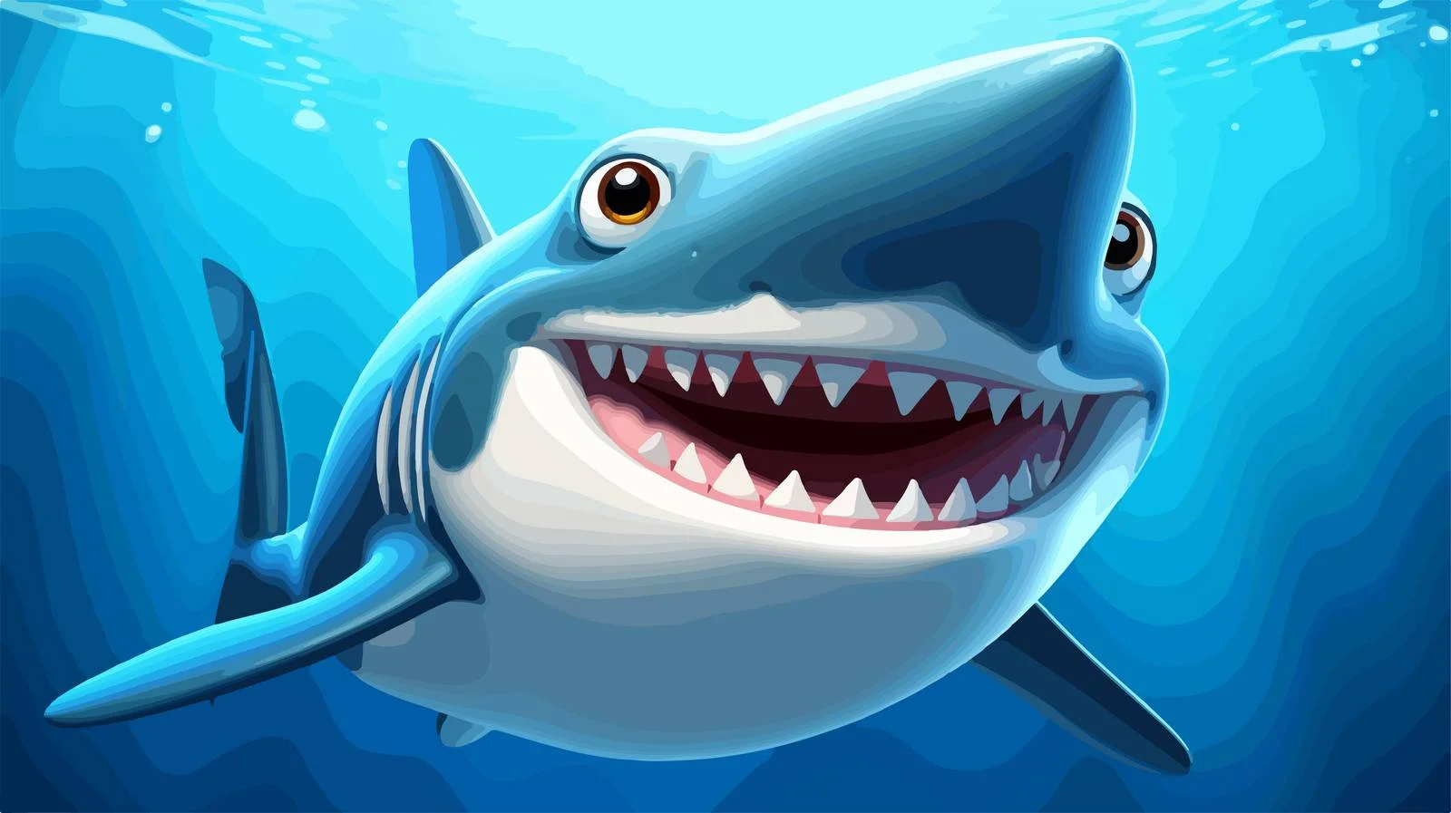 Playful Grinning Shark Cartoon Illustration — free download from Dotvec