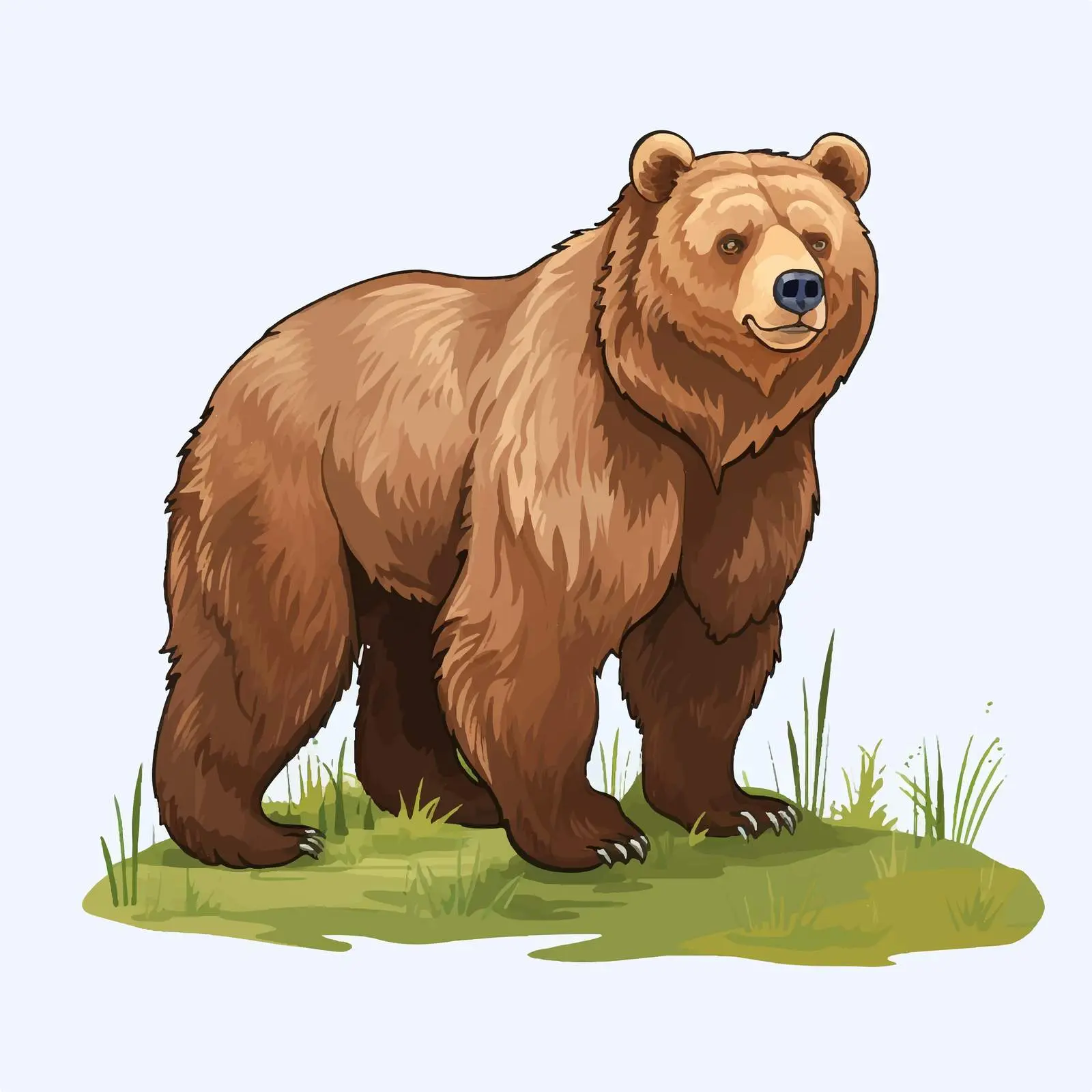 Grizzly Bear Illustration on Transparent Background — free download from Dotvec