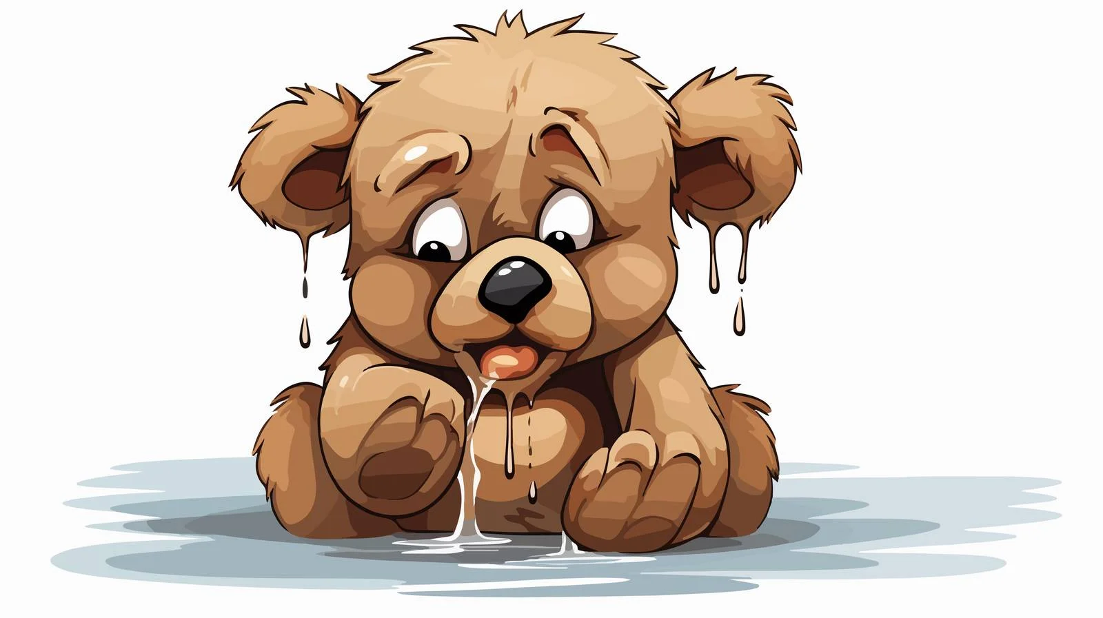 Gross Drooling Teddy Bear Cartoon Vector — free download from Dotvec