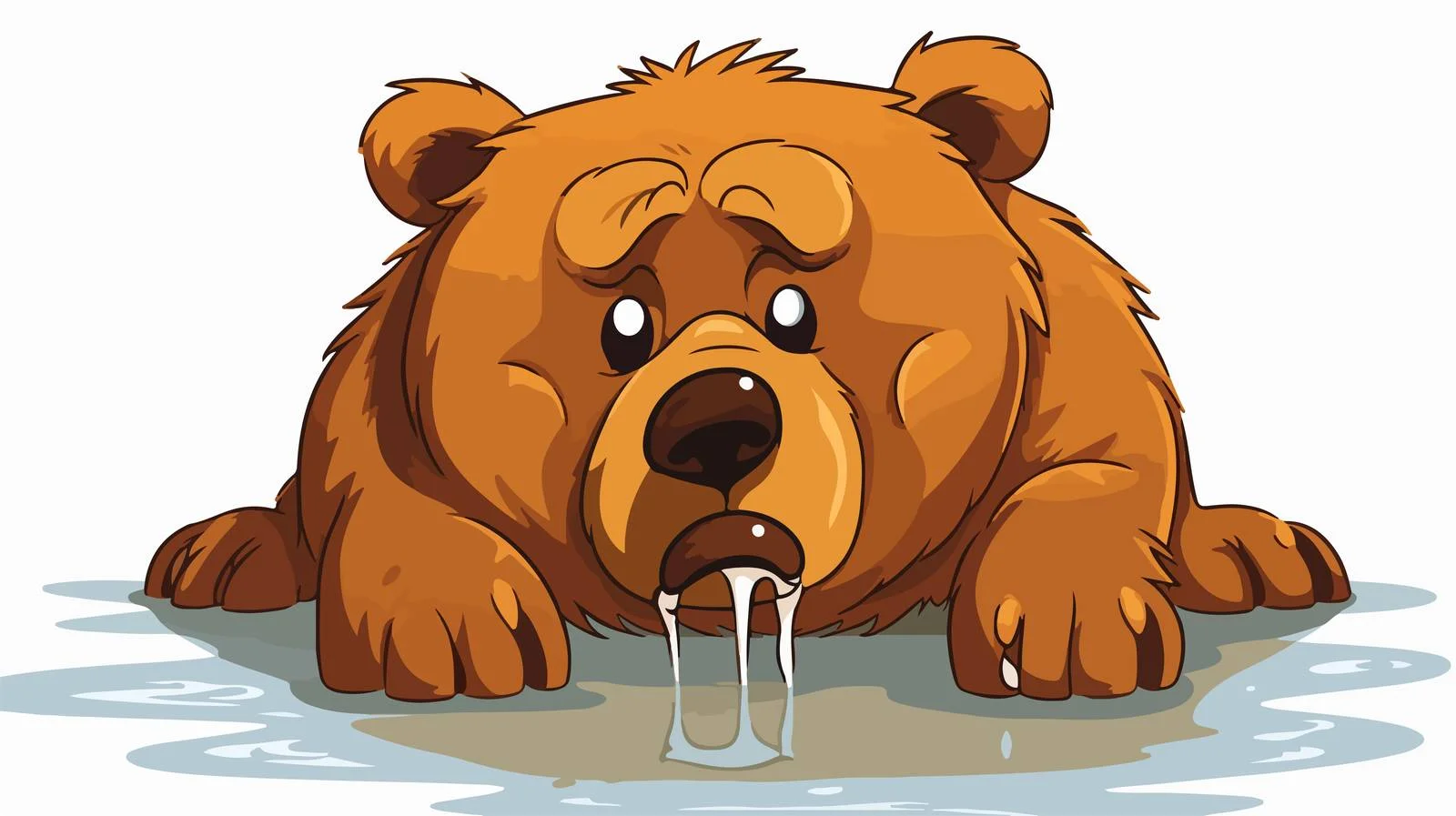 Cute Drooling Teddy Bear Cartoon Vector — free download from Dotvec