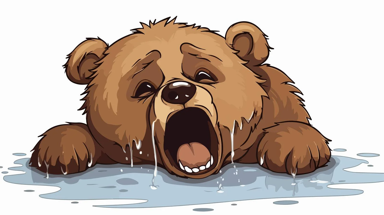 Drooling Teddy Bear Cartoon Vector Illustration — free download from Dotvec