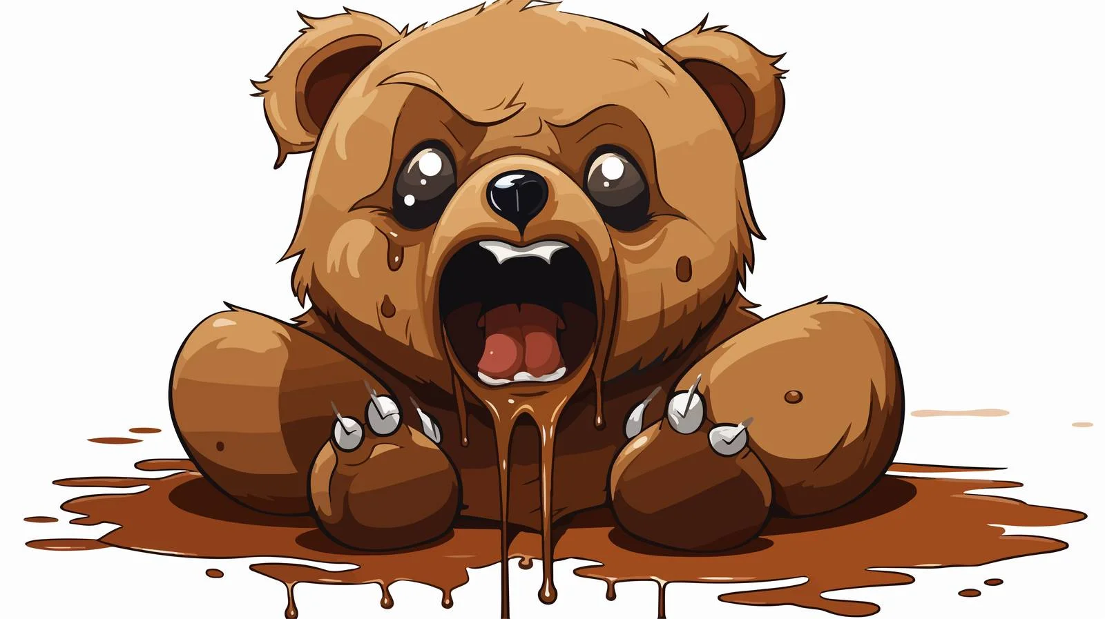 Drooling Teddy Bear Cartoon Vector Illustration — free download from Dotvec