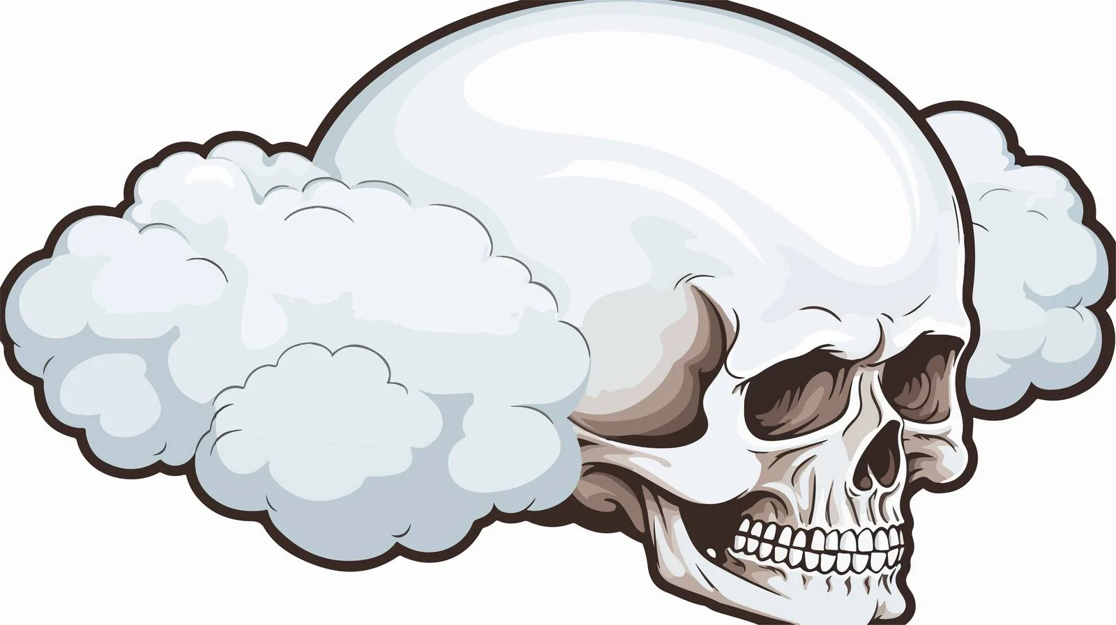 Spooky Skull with Thought Bubble Cartoon — free download from Dotvec