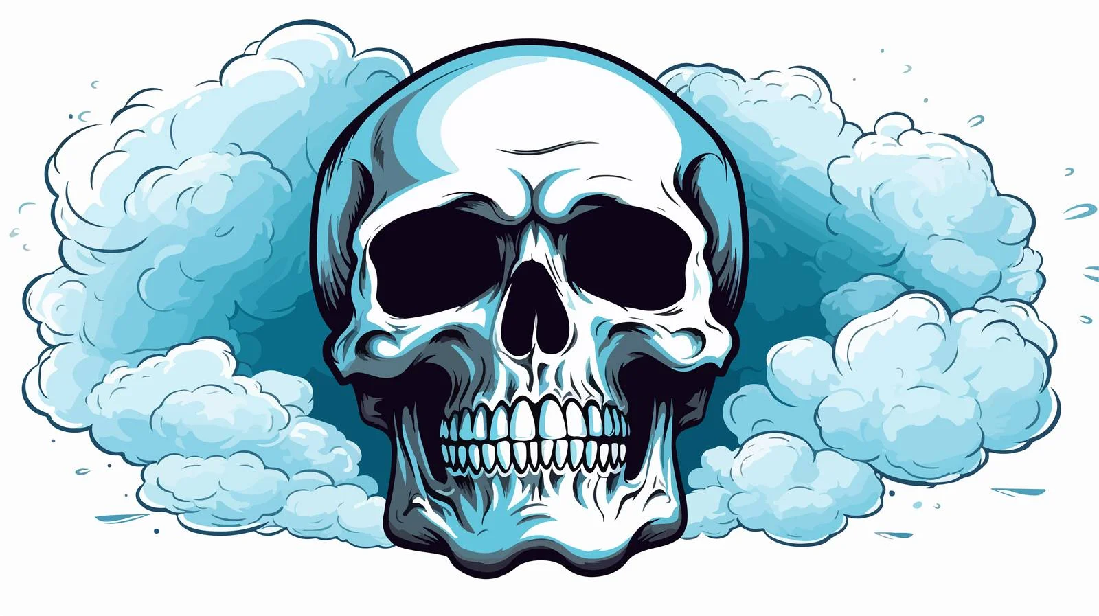 Spooky Cartoon Skull with Thought Bubble — free download from Dotvec