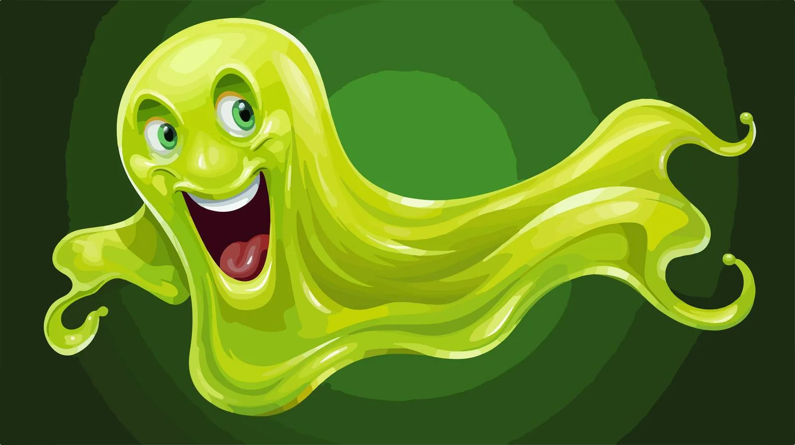 Spooky Slimy Ghost Cartoon Vector Illustration — free download from Dotvec