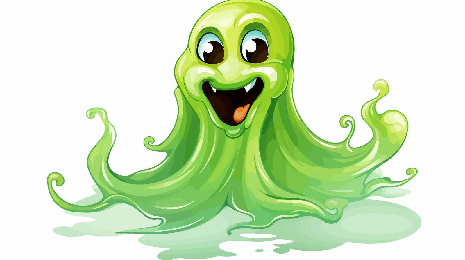 Slimy Ghost Cartoon Vector Illustration — free download from Dotvec