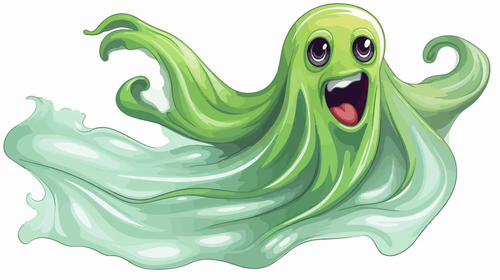 Slimy Ghost Cartoon Vector Illustration — free download from Dotvec