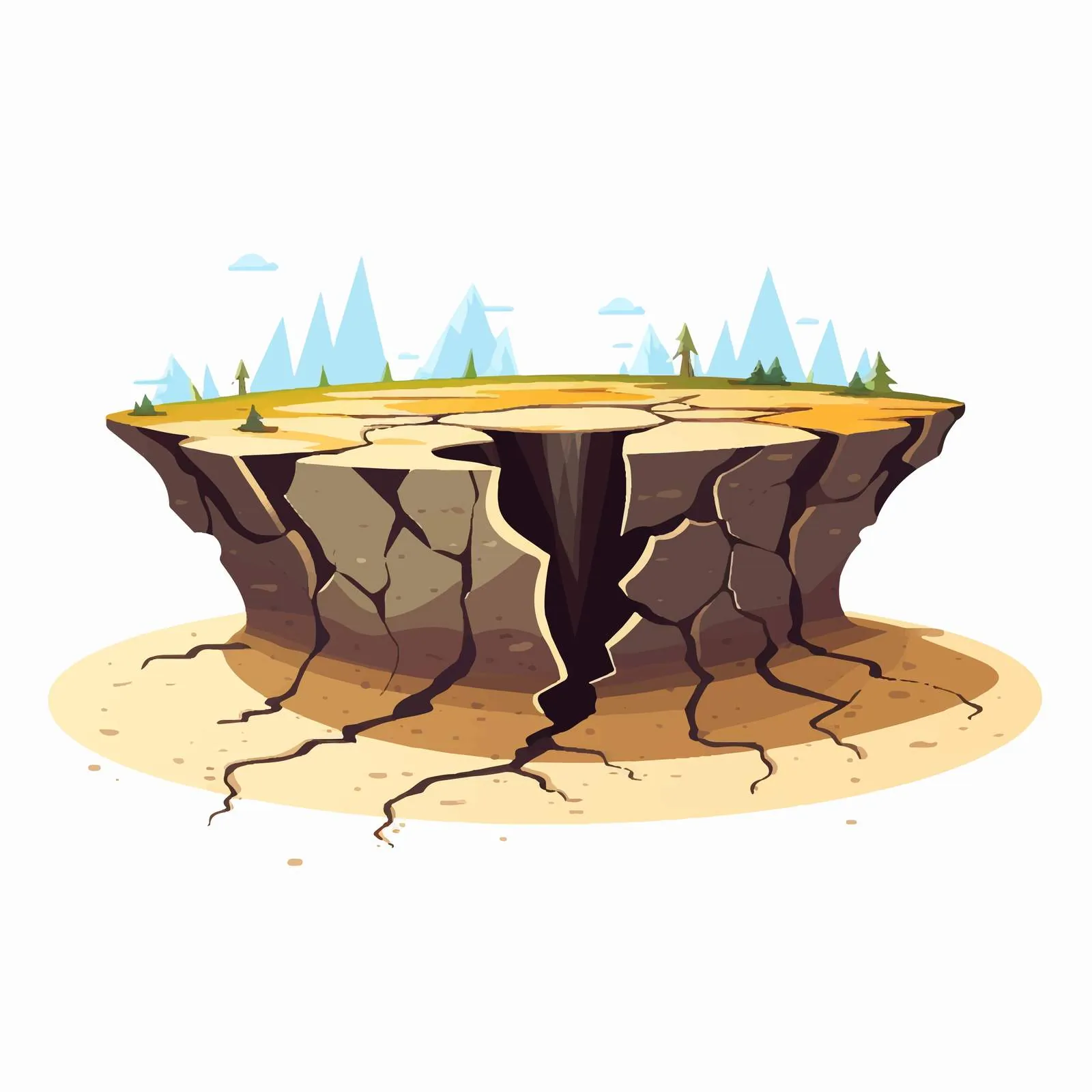 Ground Crack and Fissure Lines After Earthquake – free geological phenomena image from Dotvec