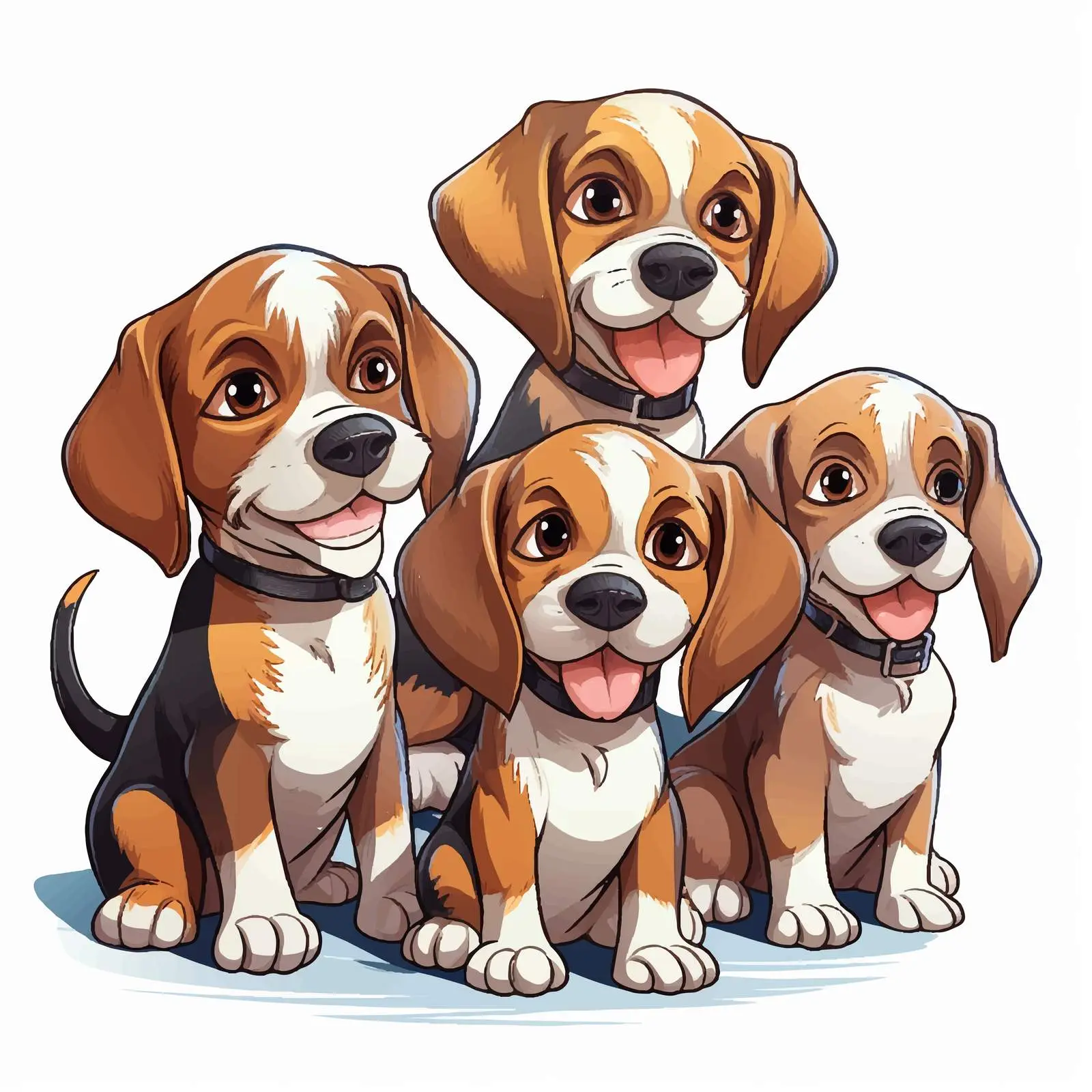 Beagle Dogs Illustration on White Background — free download from Dotvec